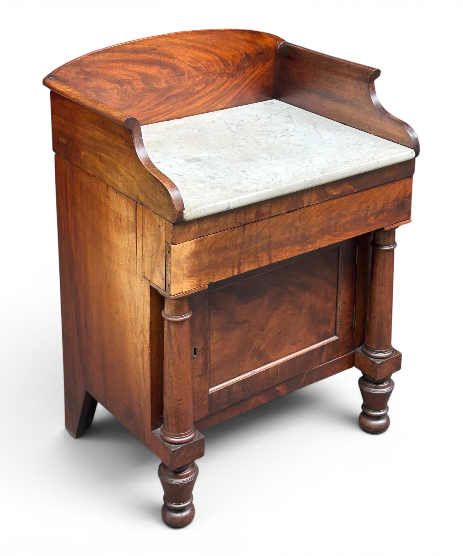 American Empire Flame Mahogany Commode. (1 of 11)