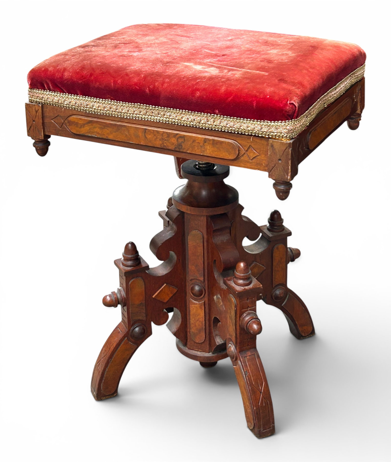 Elaborate Antique Victorian Piano Stool. (1 of 9)