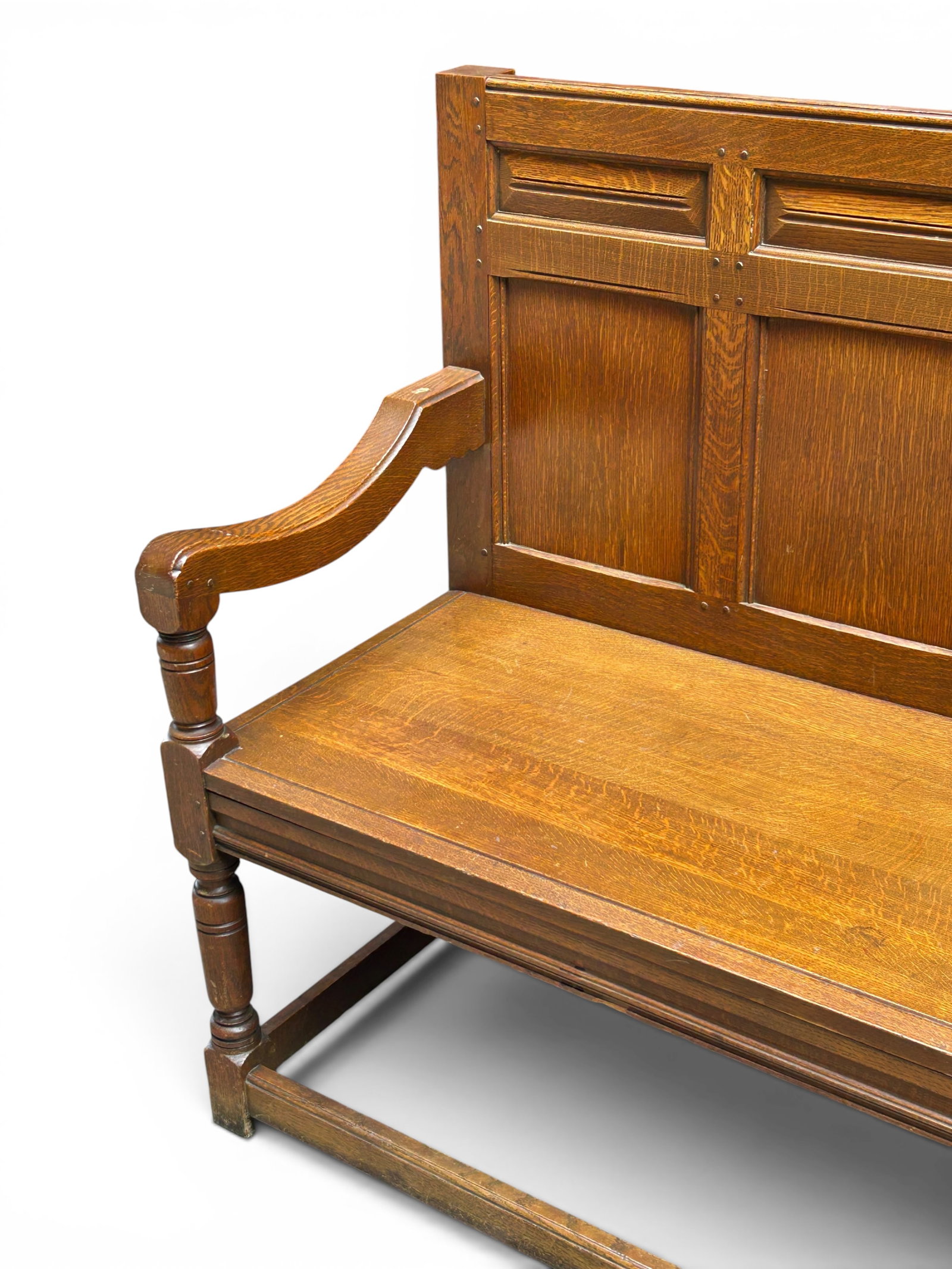 Antique Oak Bench. - 4
