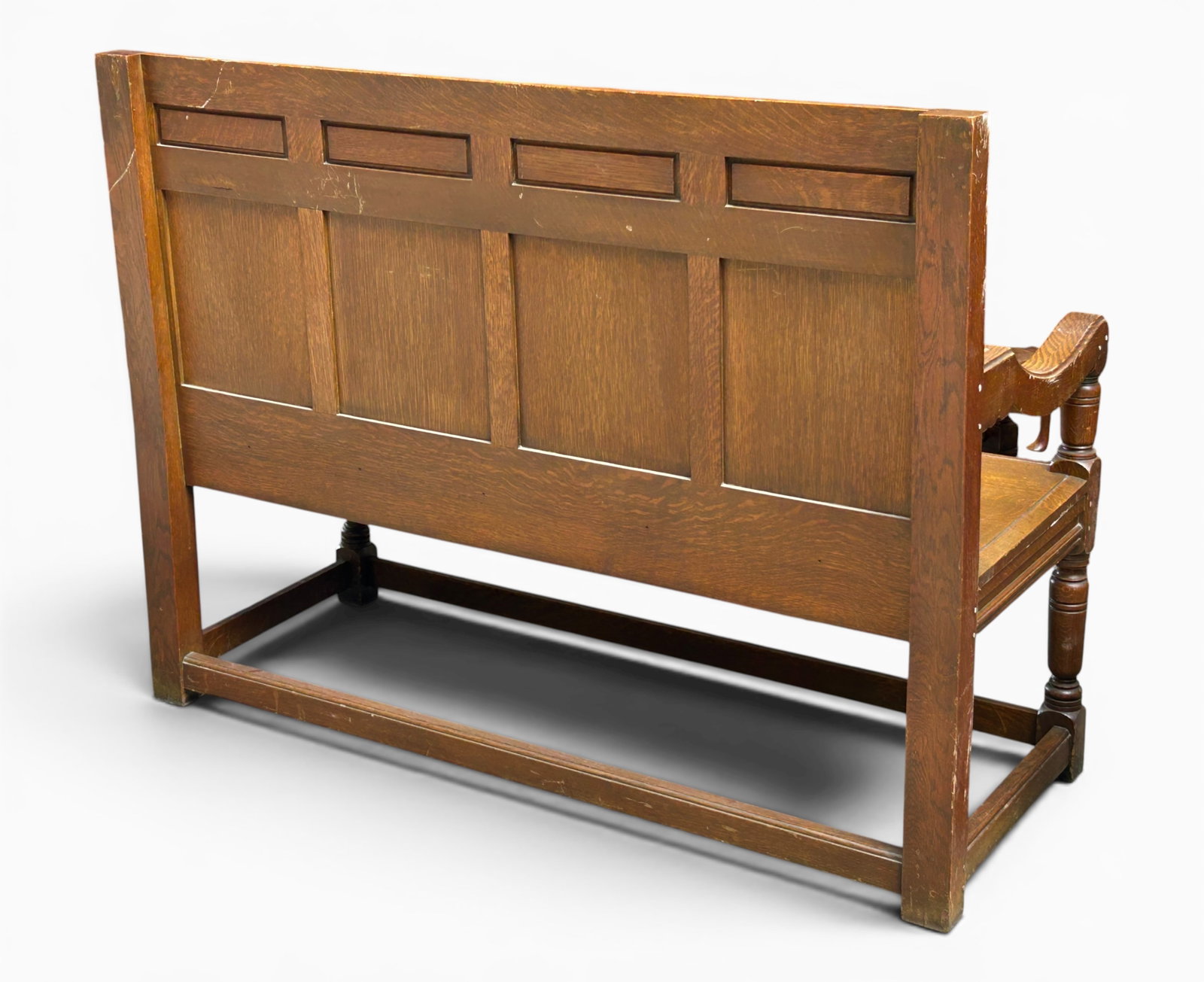 Antique Oak Bench. - 6