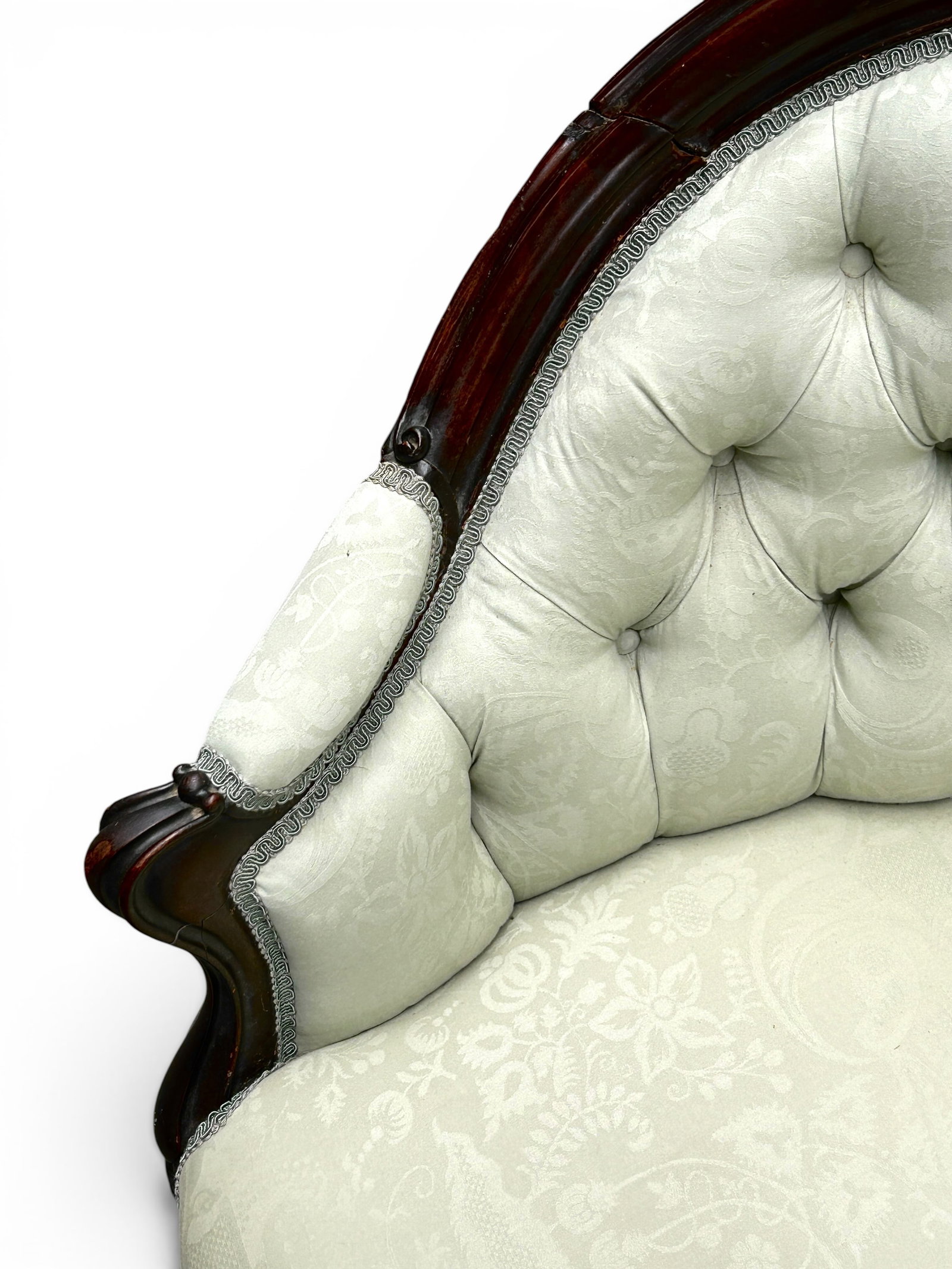Antique Carved Victorian Settee. - 12