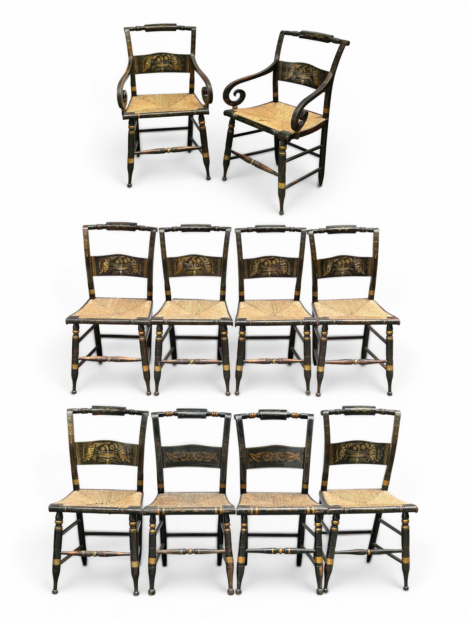 Set of Ten Hitchcock Chairs. (1 of 17)