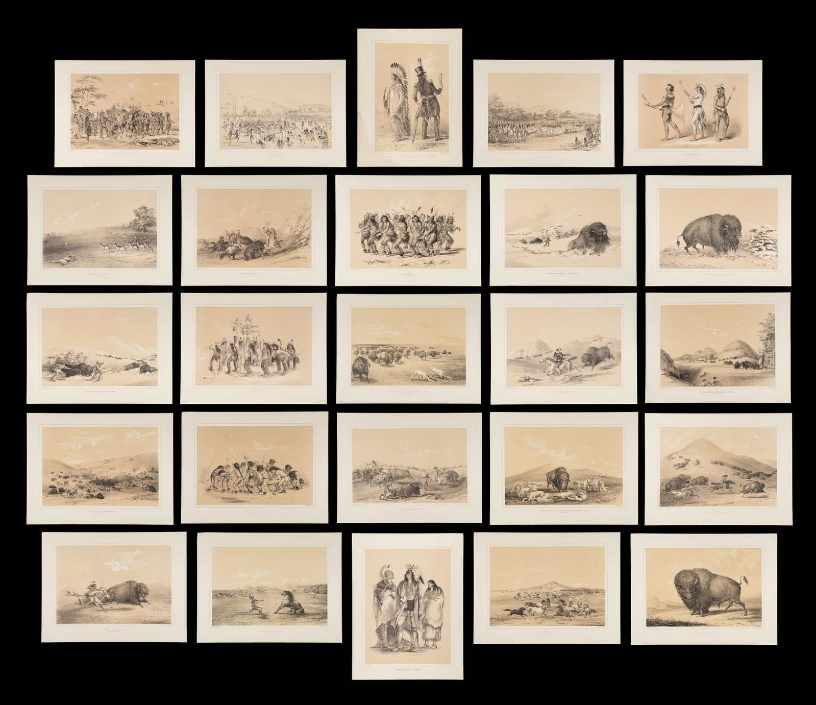 Catlin's Indian Portfolio, 25 1970's Lithographs. (1 of 20)