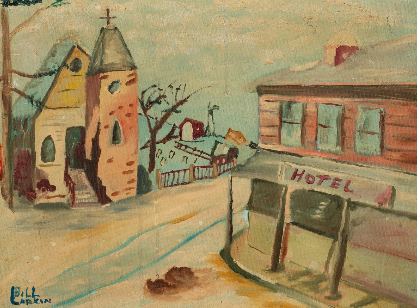 Folk Art Style Street Scene, Bill Larkin. (1 of 6)