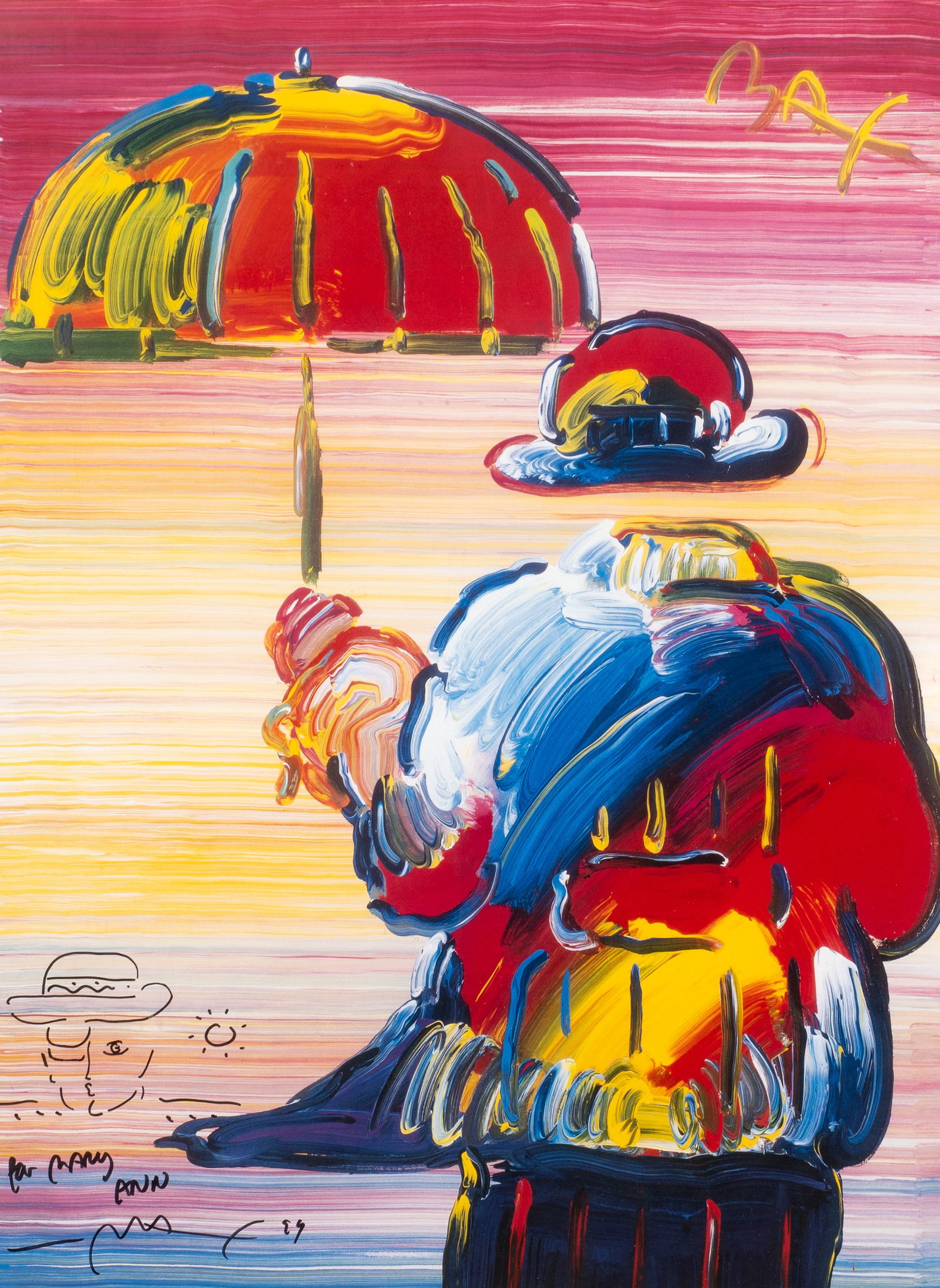 Signed Umbrella Man Poster, Peter Max. (1 of 8)