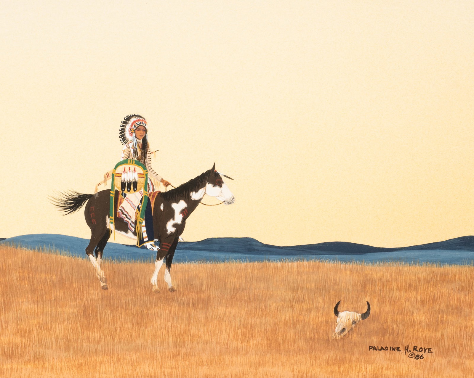 Lone Rider, Paladine Roye Gouache Painting. (1 of 5)