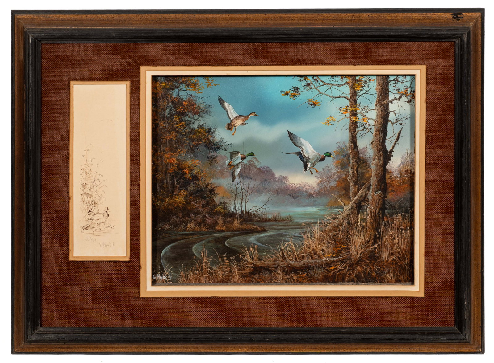 Flying Mallards, Vintage Painting by Ted Blaylock. (1 of 6)