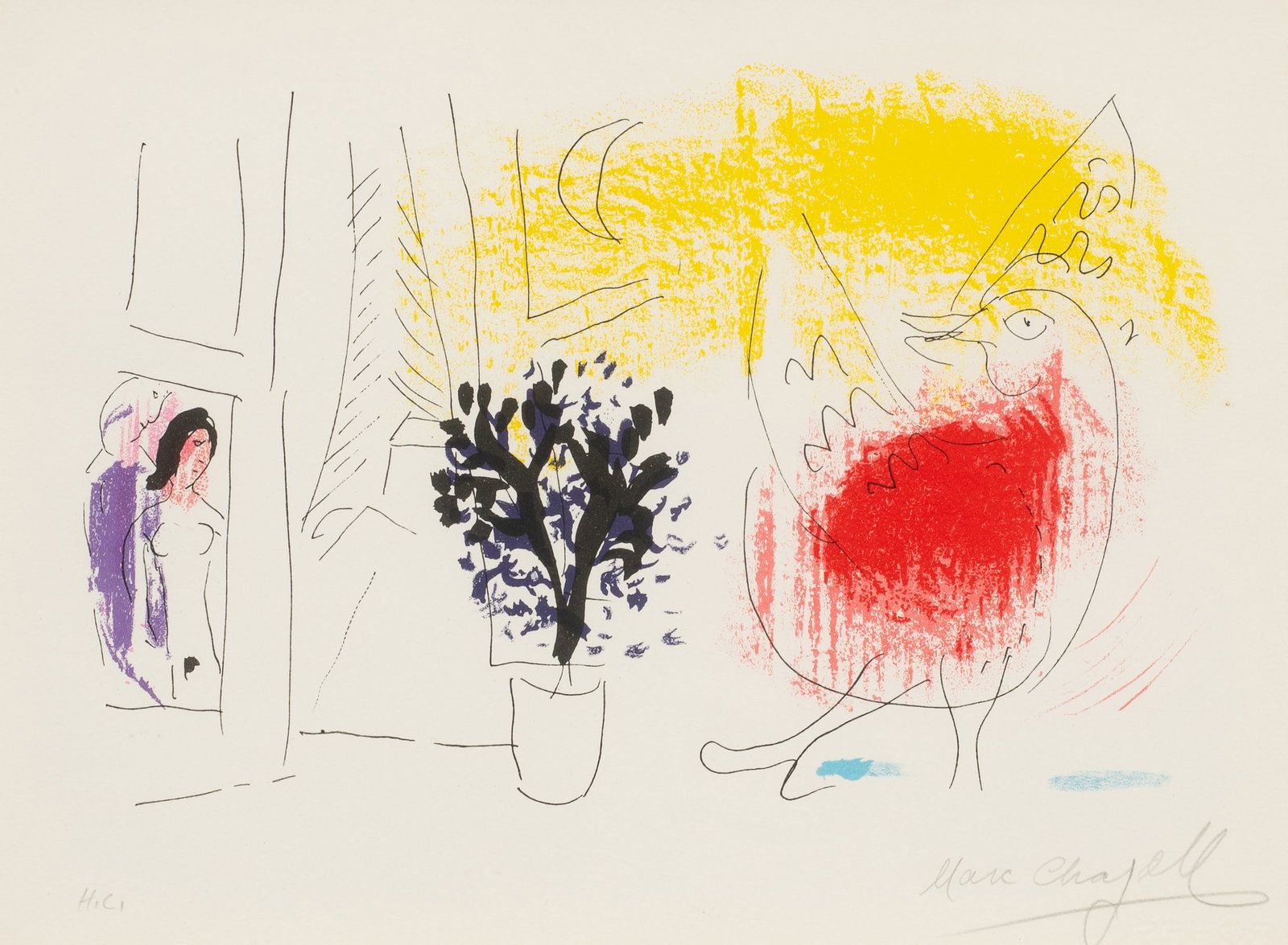 Le coq rouge (Red Rooster), Sgd., After Chagall. (1 of 6)
