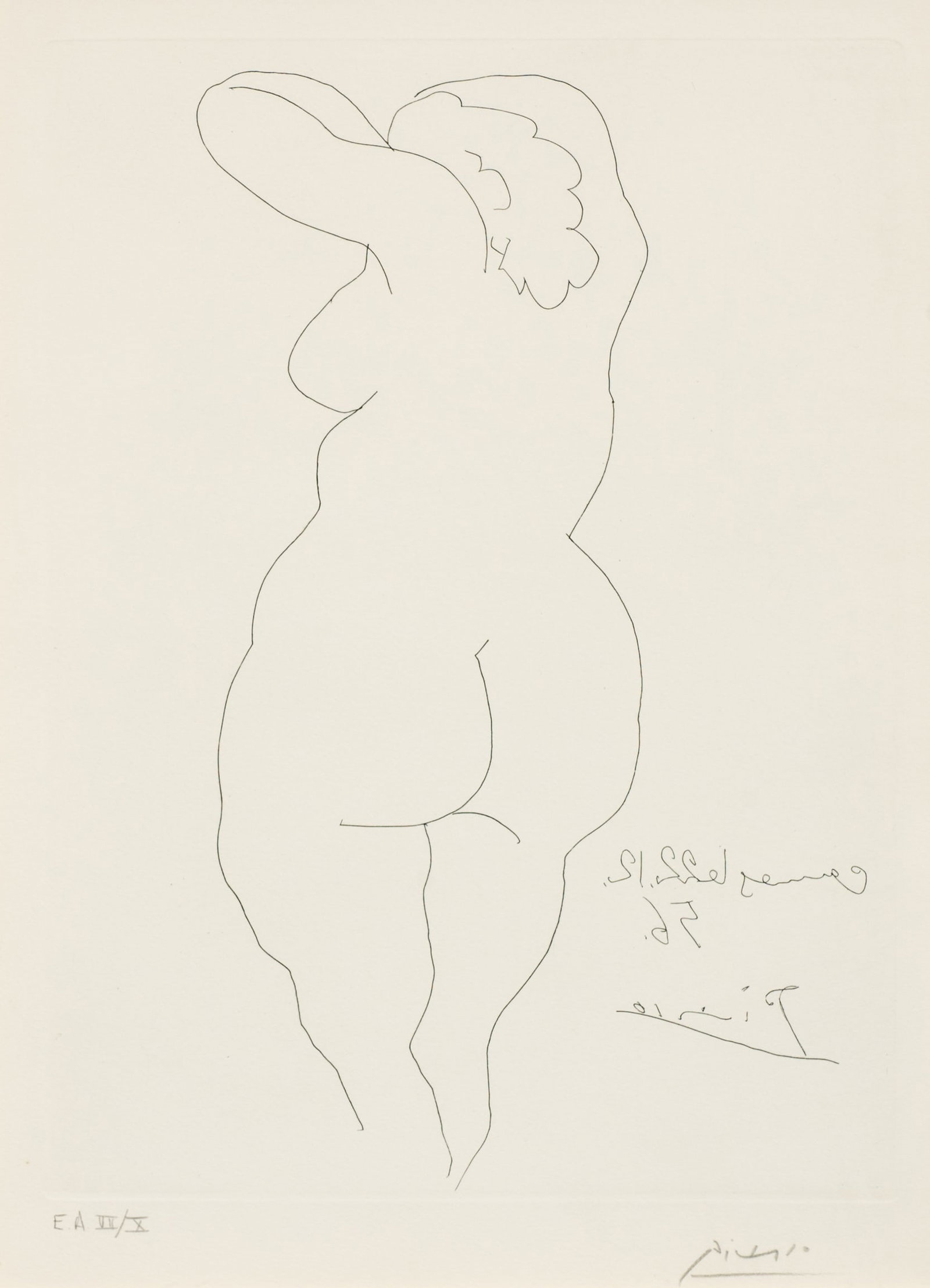 Nu de Dos, Nude Etching After Pablo Picasso (1 of 7)