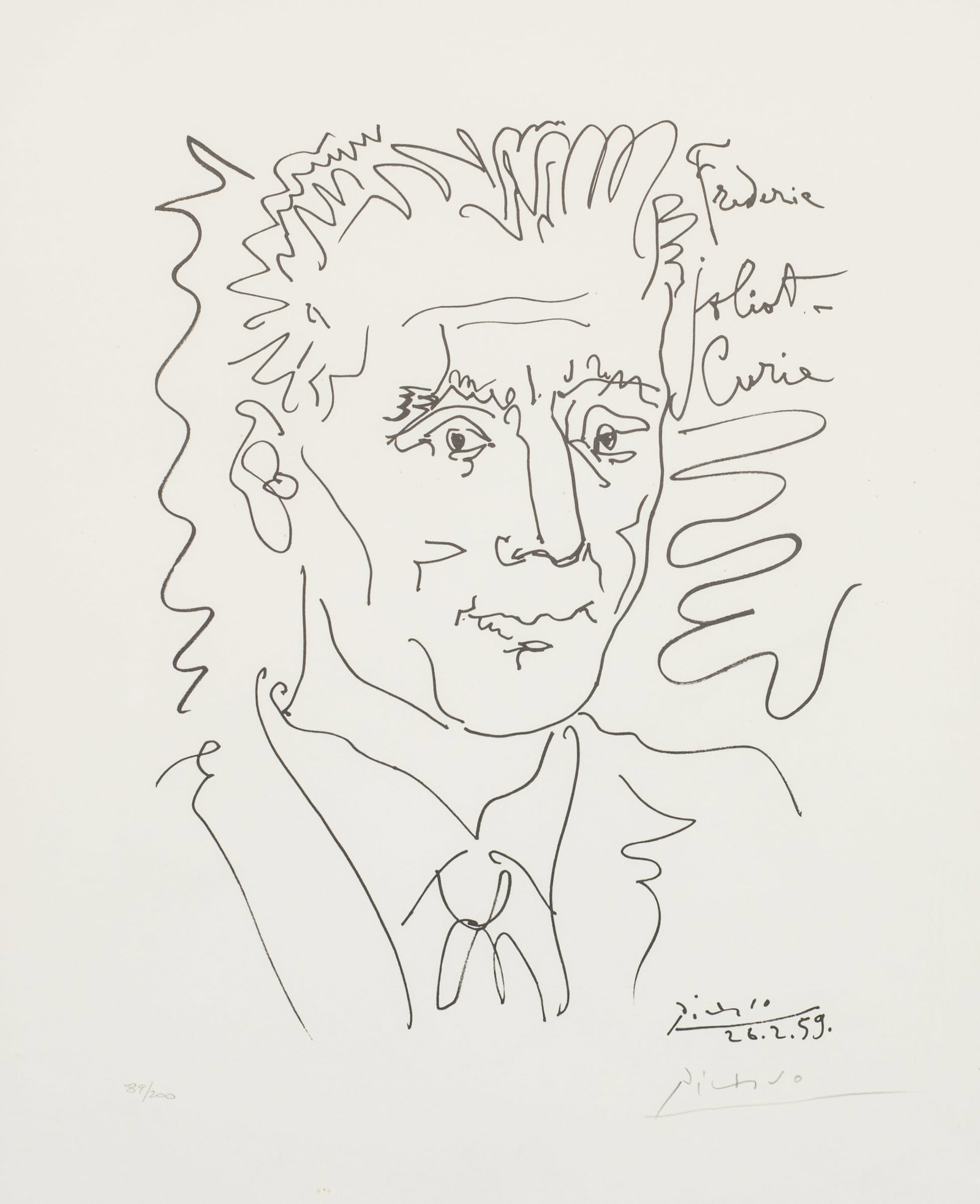Frederic Joliot-Curie, Lithograph After Picasso. (1 of 6)