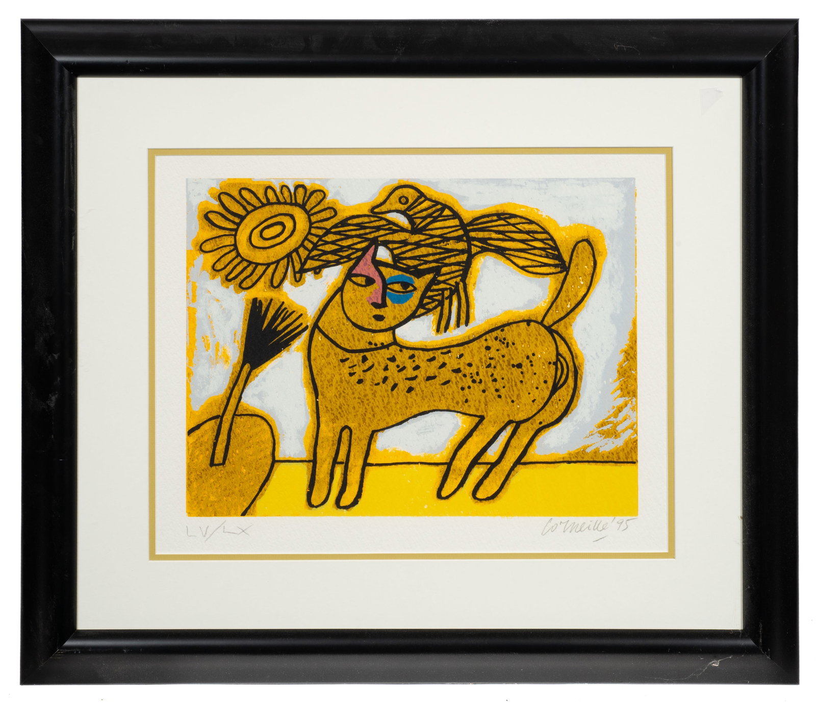Cat and Bird, Corneille Guillaume Screenprint. (1 of 6)