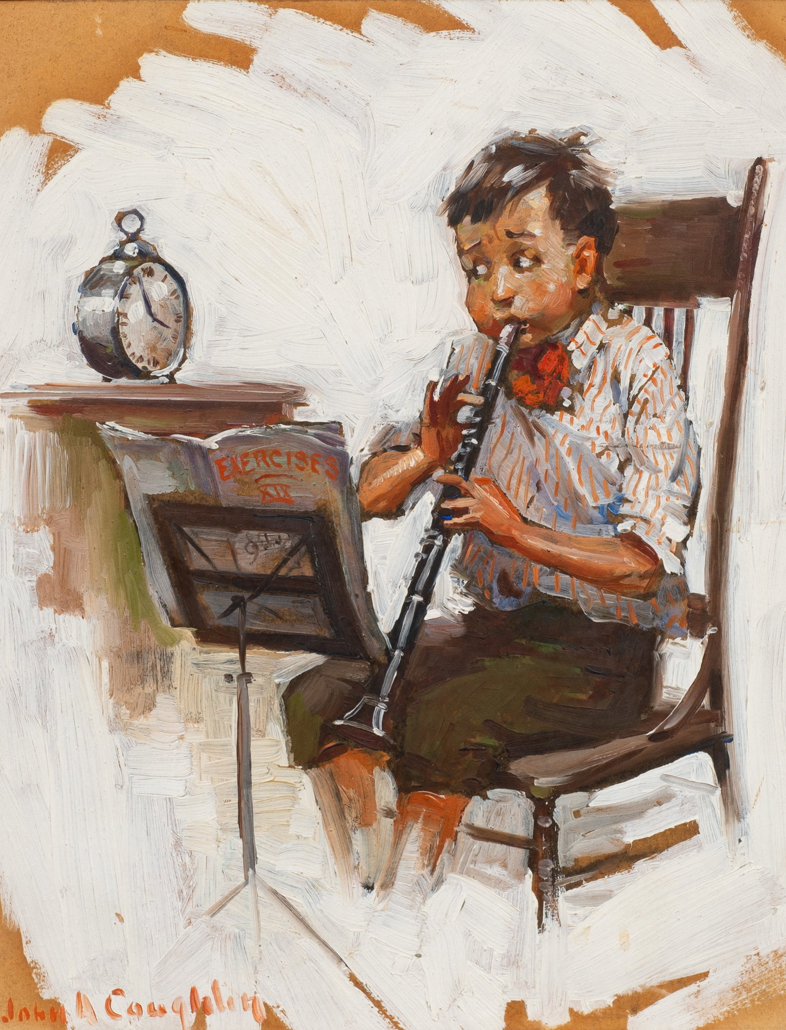 Music Lesson, Painting Attributed to John Coughlin (1 of 5)