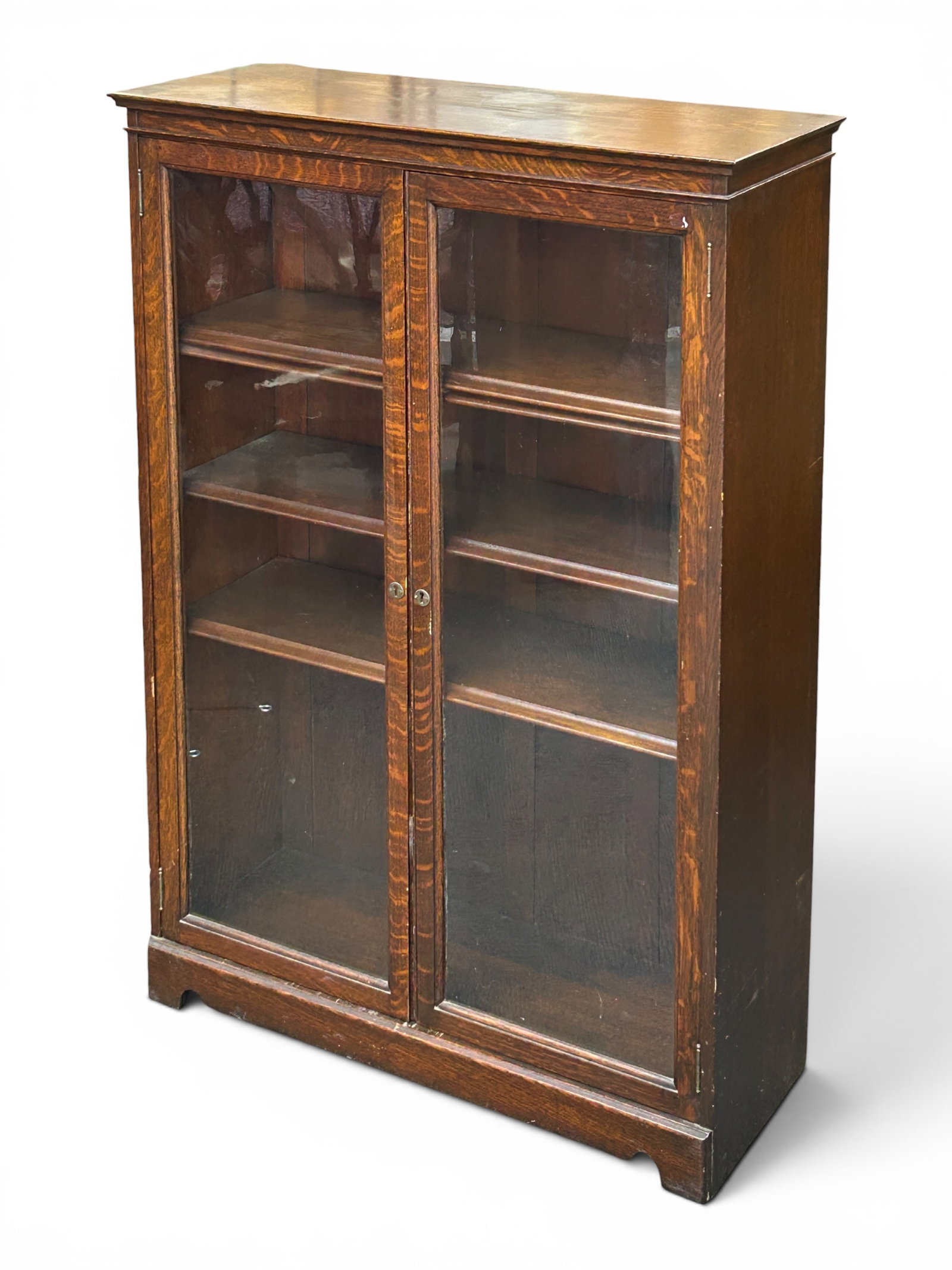 Oak Enclosed Bookcase or Display Cabinet. (1 of 8)