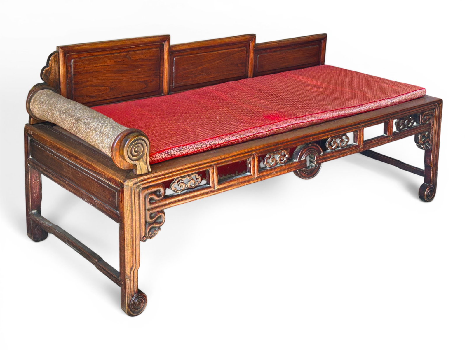 Antique Chinese Carved Hardwood Opium Bed (1 of 11)