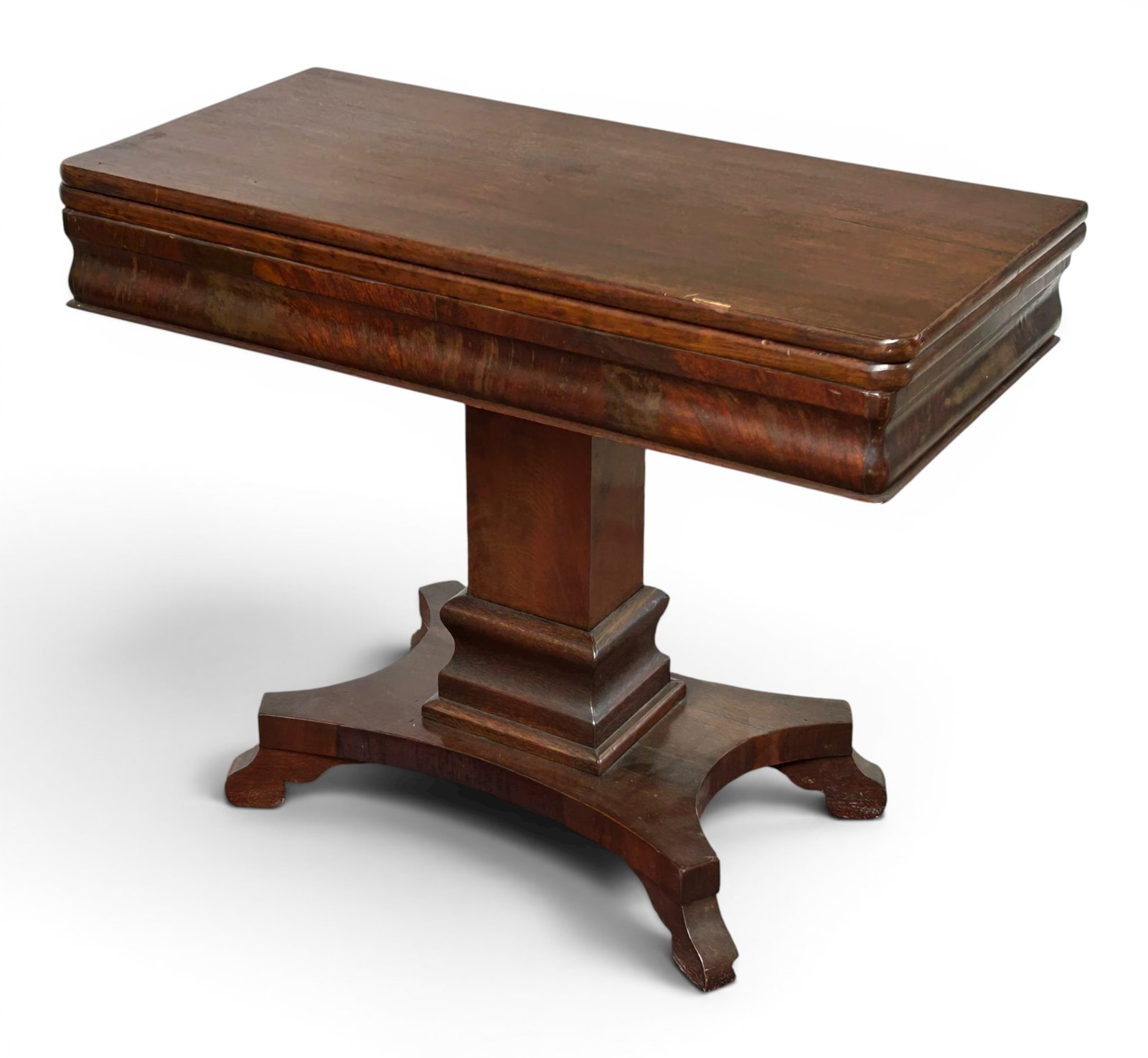 Empire Carved Flip Top Table w/ Pedestal Base. (1 of 10)