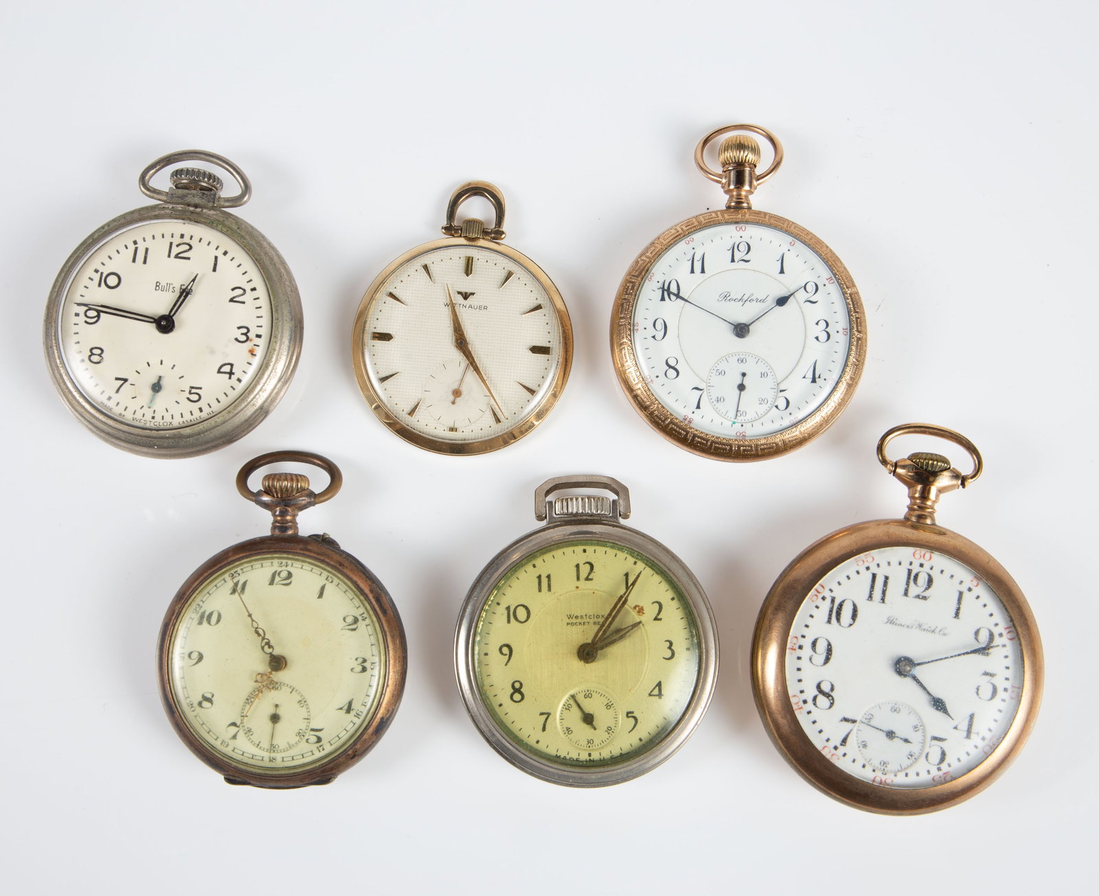 Lot: 6 Vintage Pocket Watches - Silver, Wittnauer. (1 of 17)