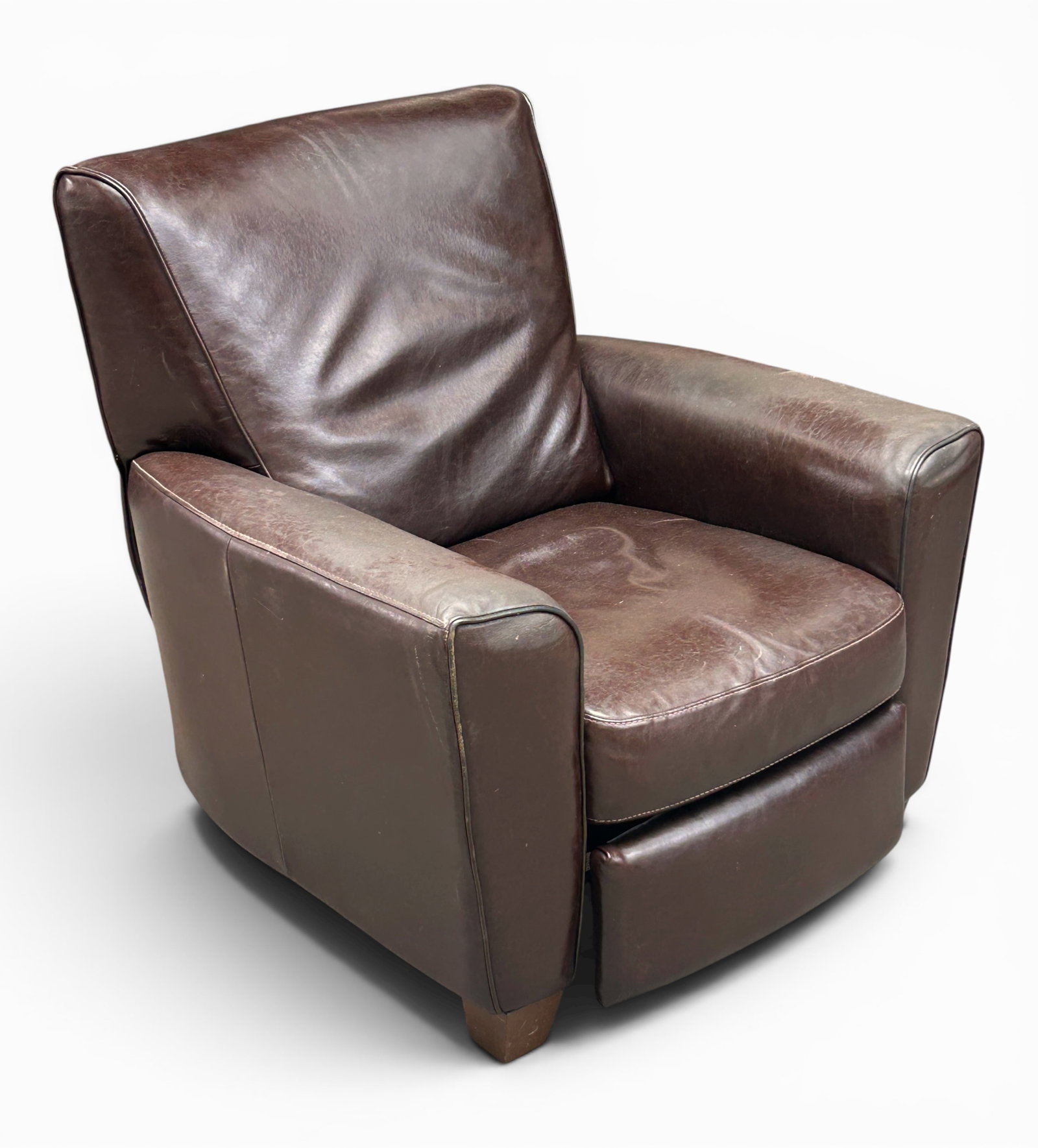 Natuzzi Italy Brown Leather Push Back Recliner. (1 of 7)