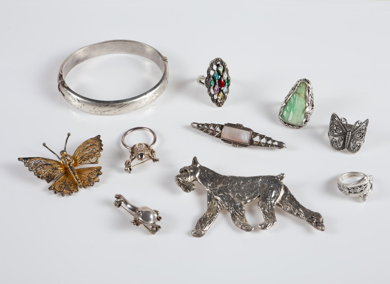10 Pcs. Sterling Jewelry - Vintage, English, Deco. (1 of 11)