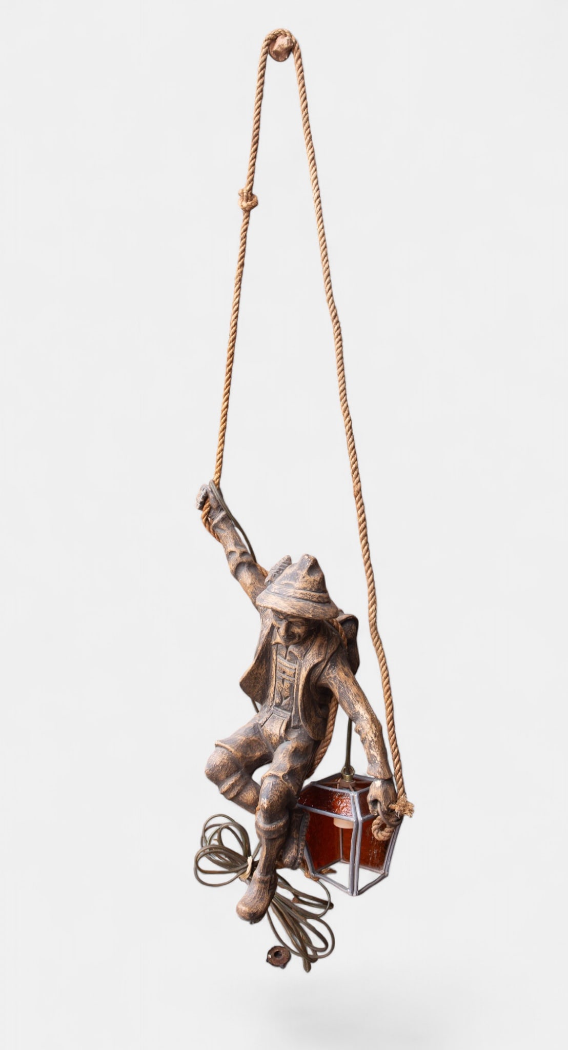 Black Forest Style Mountain Climber Hanging Lamp. (1 of 5)