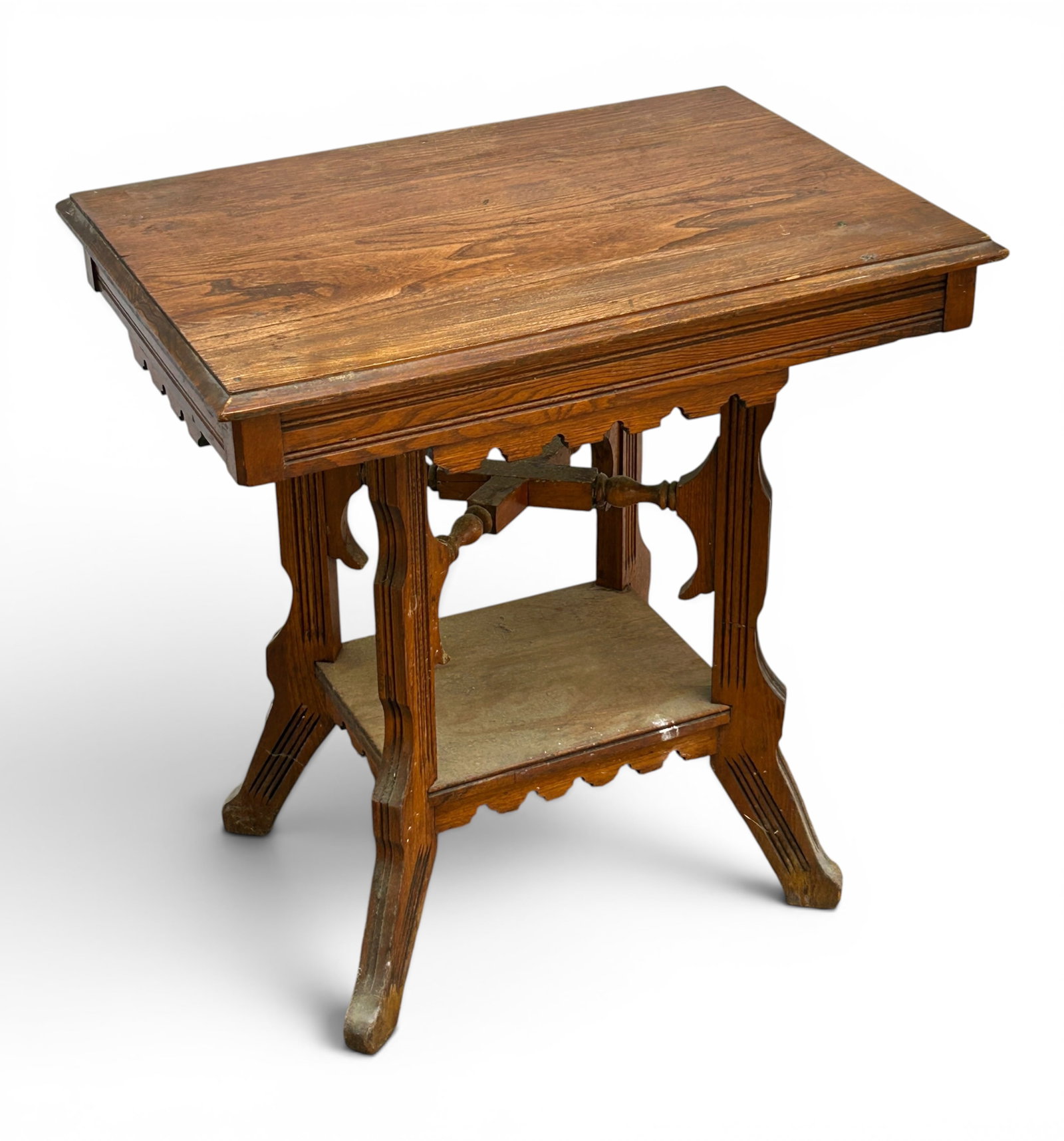 Victorian Eastlake Walnut Parlor Table. (1 of 7)