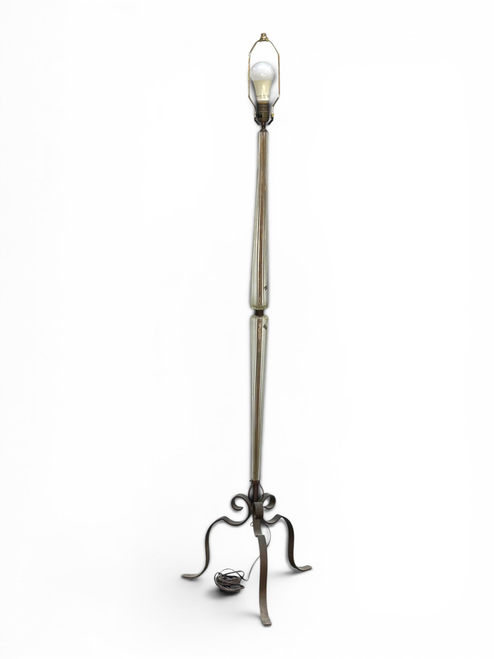 A.V. Mazzega Murano Glass Wrought Iron Floor Lamp. (1 of 18)