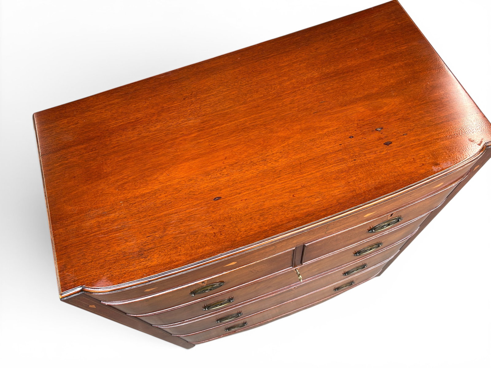 Mahogany Bow Front Chest. - 12