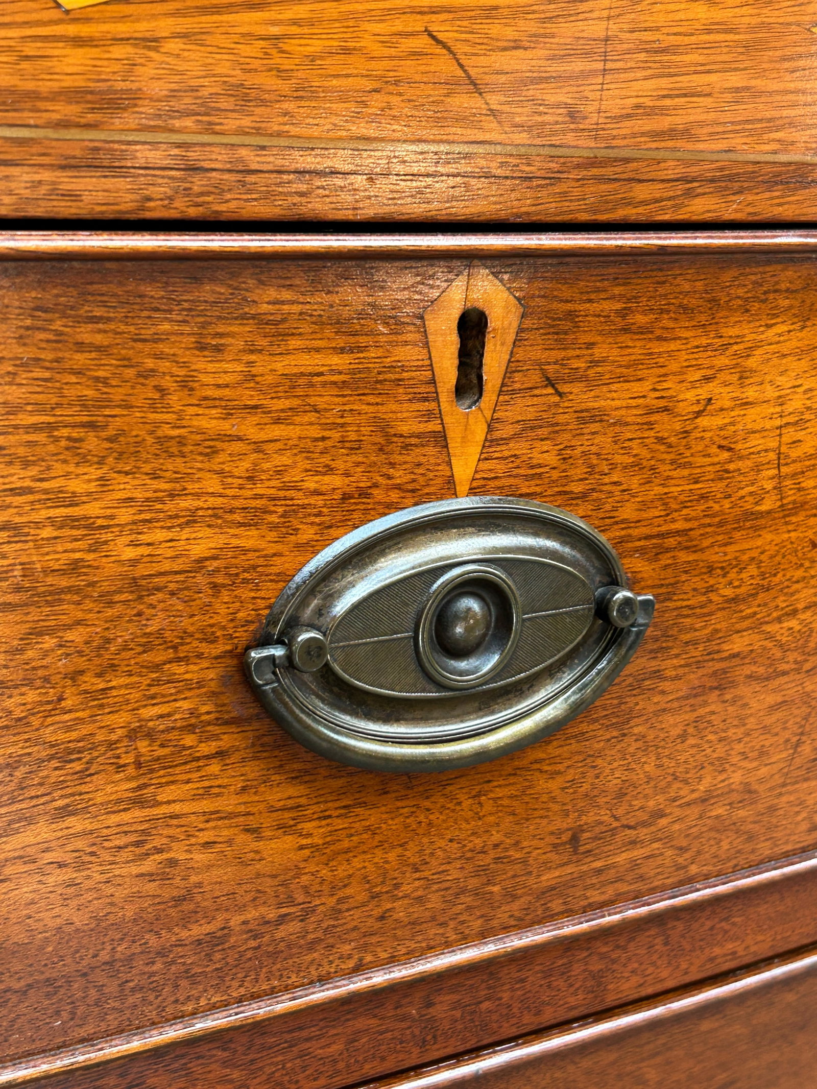 Mahogany Bow Front Chest. - 5