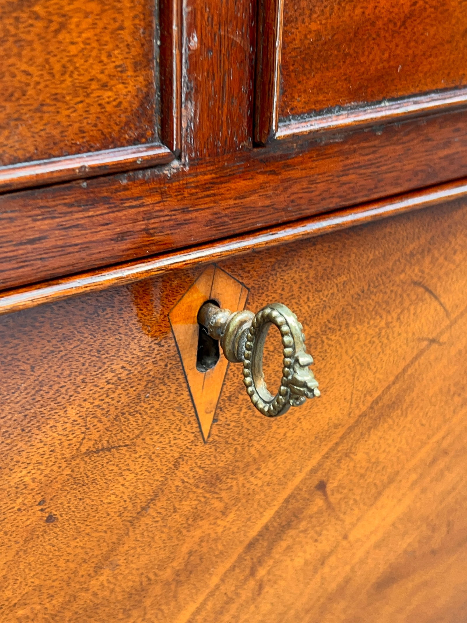 Mahogany Bow Front Chest. - 6