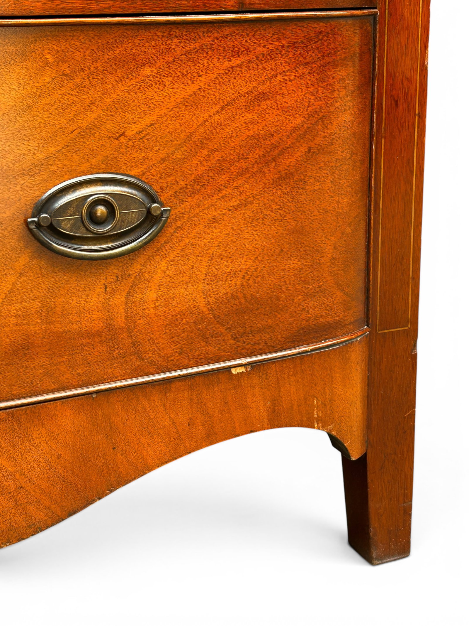 Mahogany Bow Front Chest. - 7