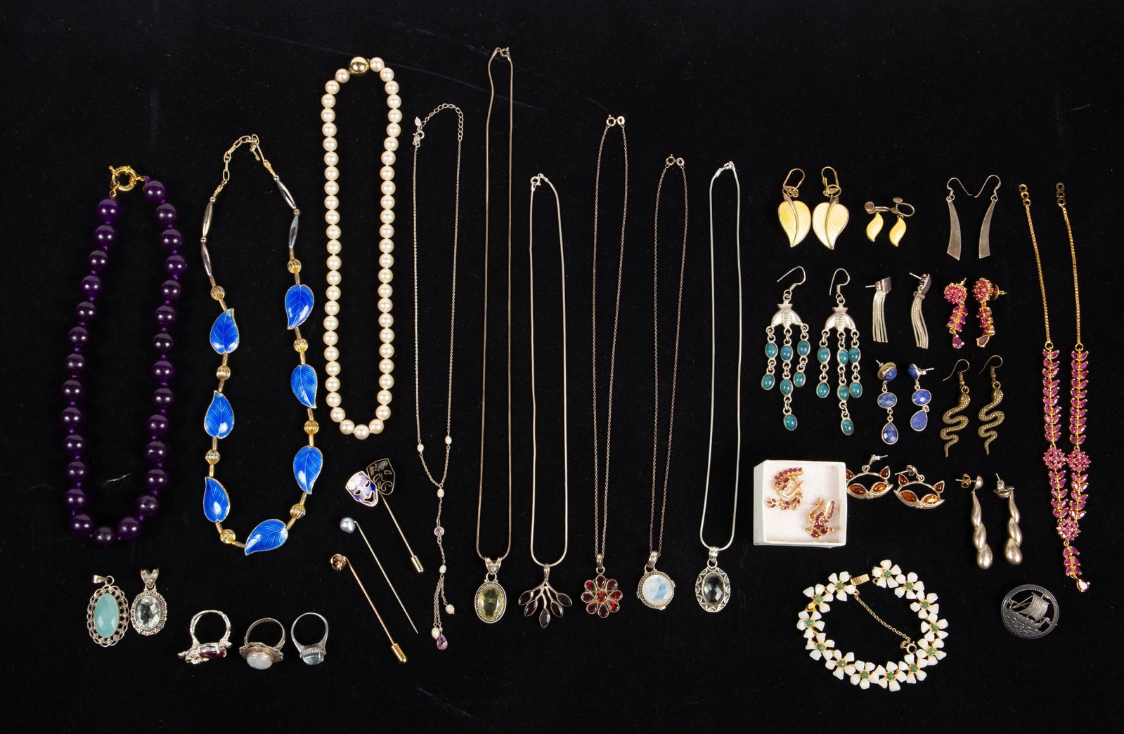 Lot of Jewelry - Sterling, Gemstones, Sets. (1 of 17)