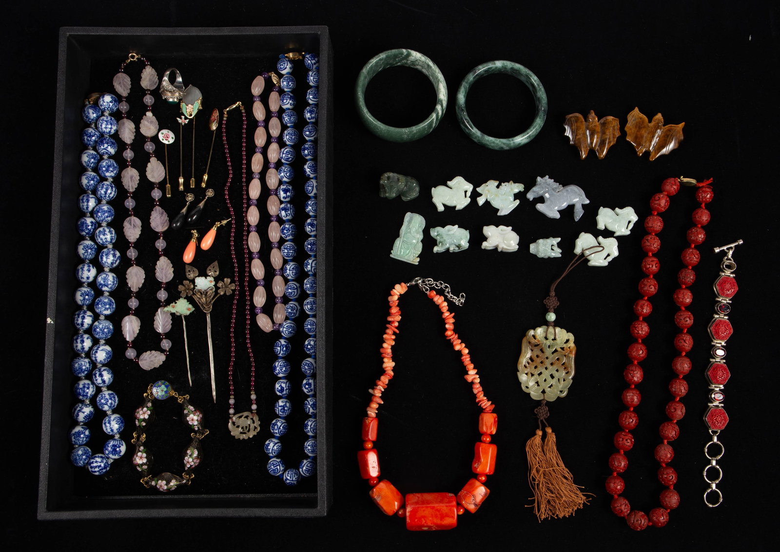Lot Mostly Asian Jewelry - Chinese, Sterling, 14K. (1 of 6)