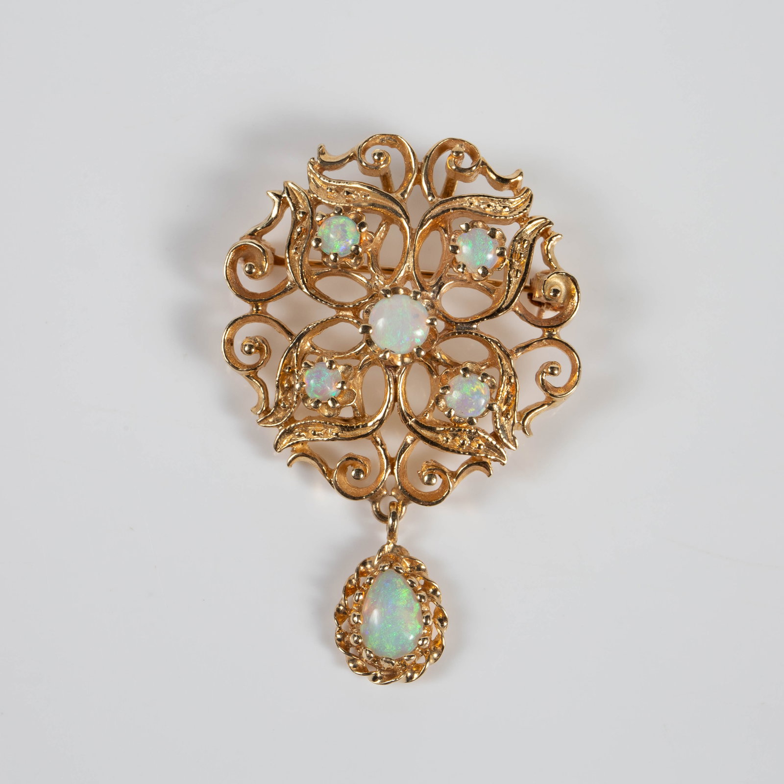 14K Gold & Opal Victorian Revival Brooch. (1 of 7)