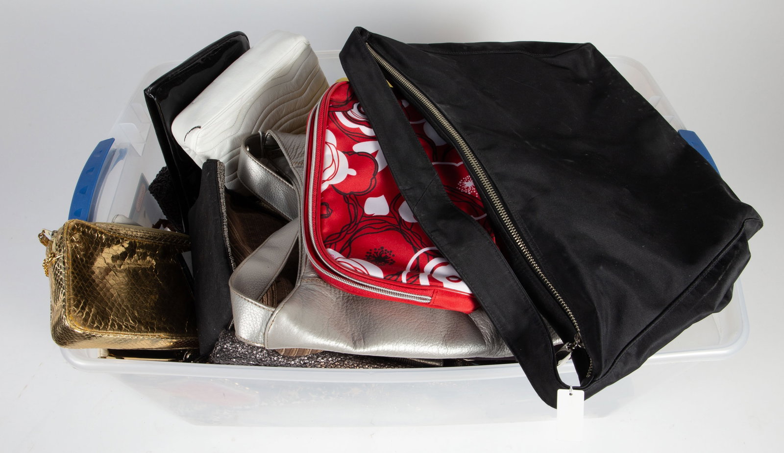 Lot of Ladies' Handbags, Some Vintage.: This lot includes Paloma Picasso, Saks Fifth Avenue, Morris Moskowitz, Cole Haan, David Hart, La Regale, and more. Some bags are in better condition than others, but overall, the lot looks to be in