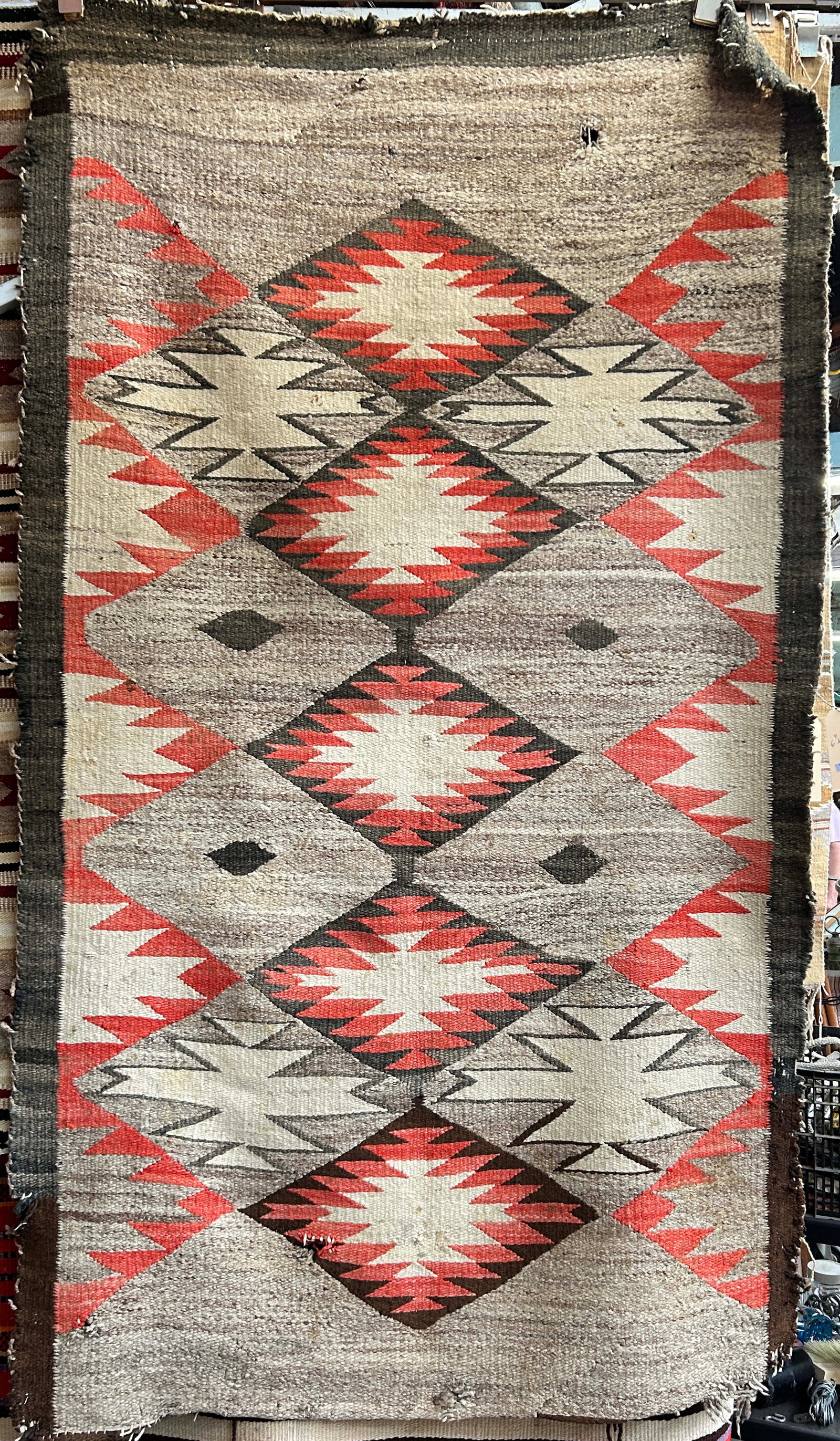 3' 7" x 6' 4" Old Eye Dazzler Navajo Rug, As Is. (1 of 4)