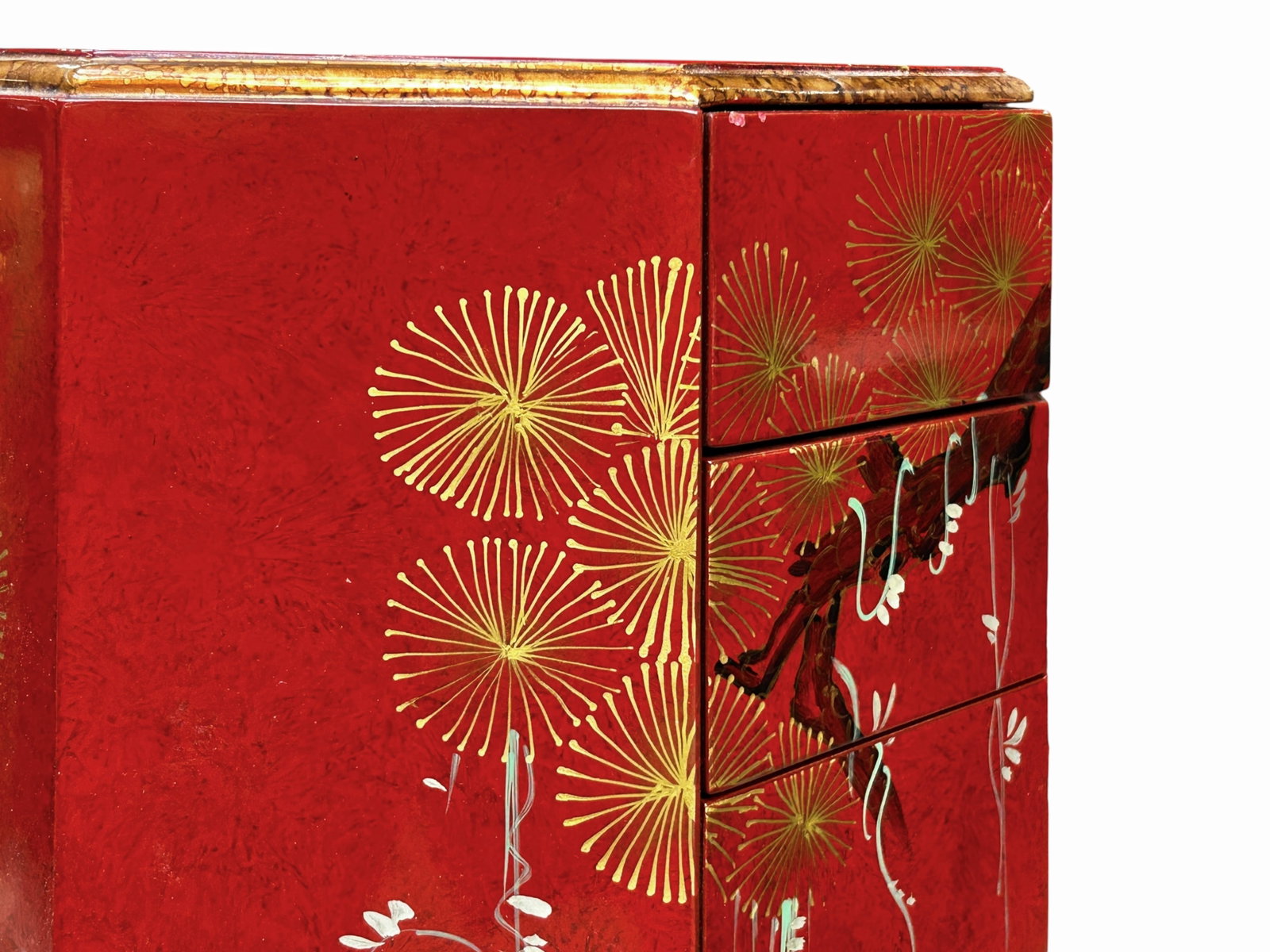 Octagonal Asian Style Lacquer Multidrawer Chest. - 6