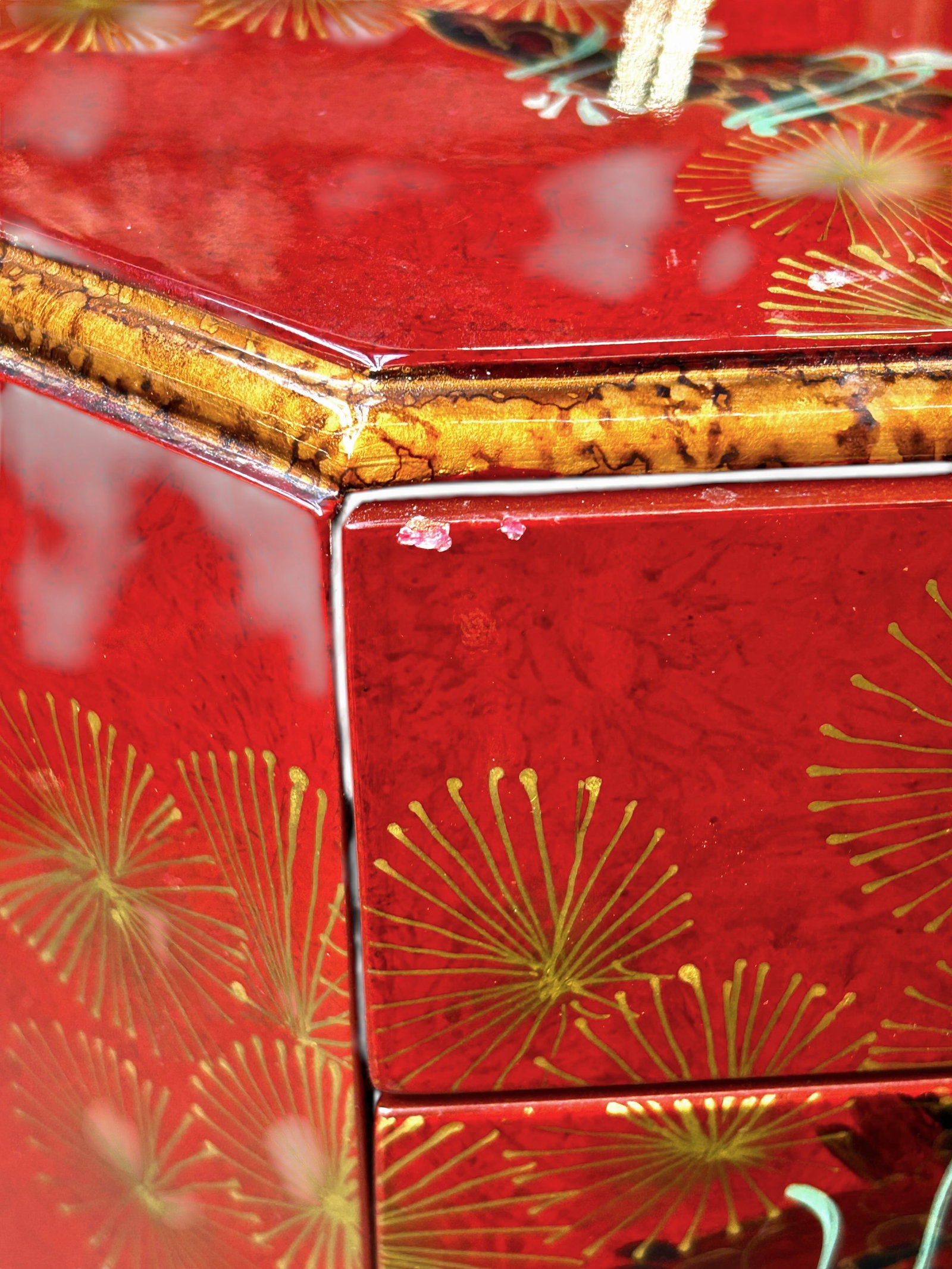 Octagonal Asian Style Lacquer Multidrawer Chest. - 7
