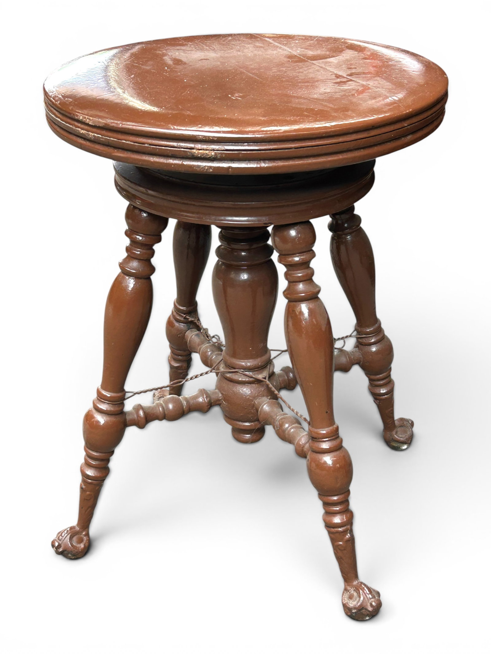 Antique Piano Stool. - 5