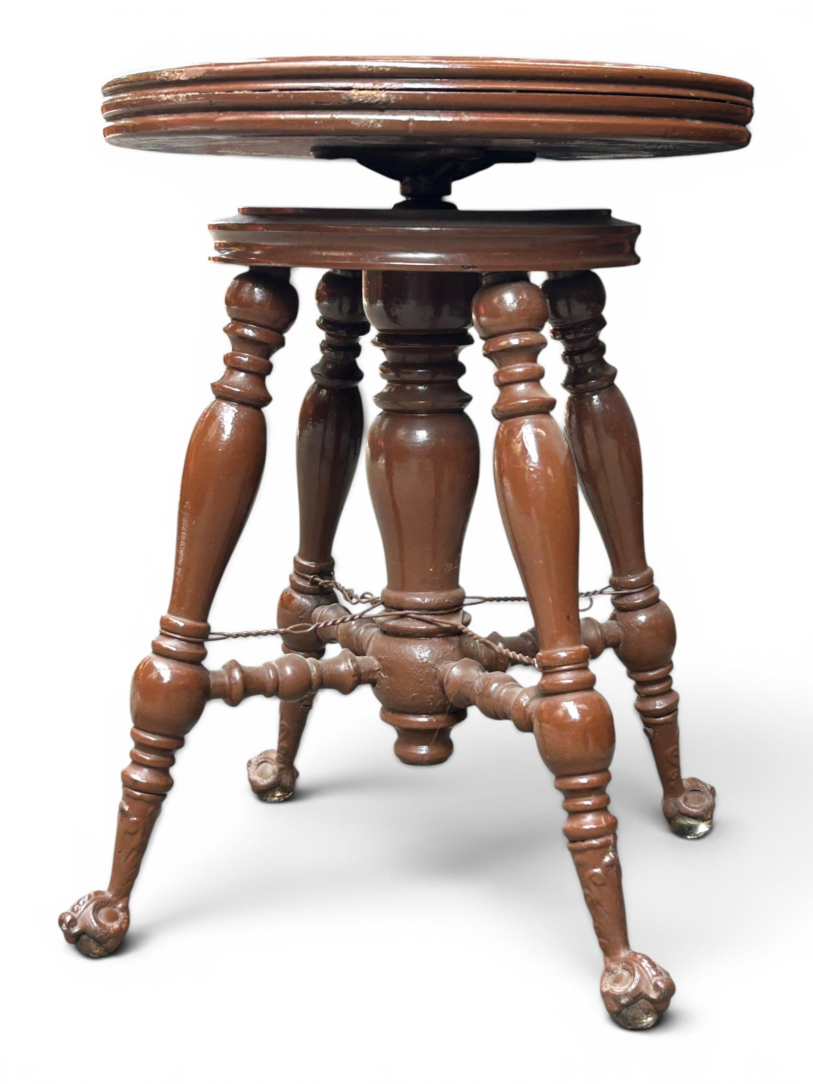 Antique Piano Stool. - 6