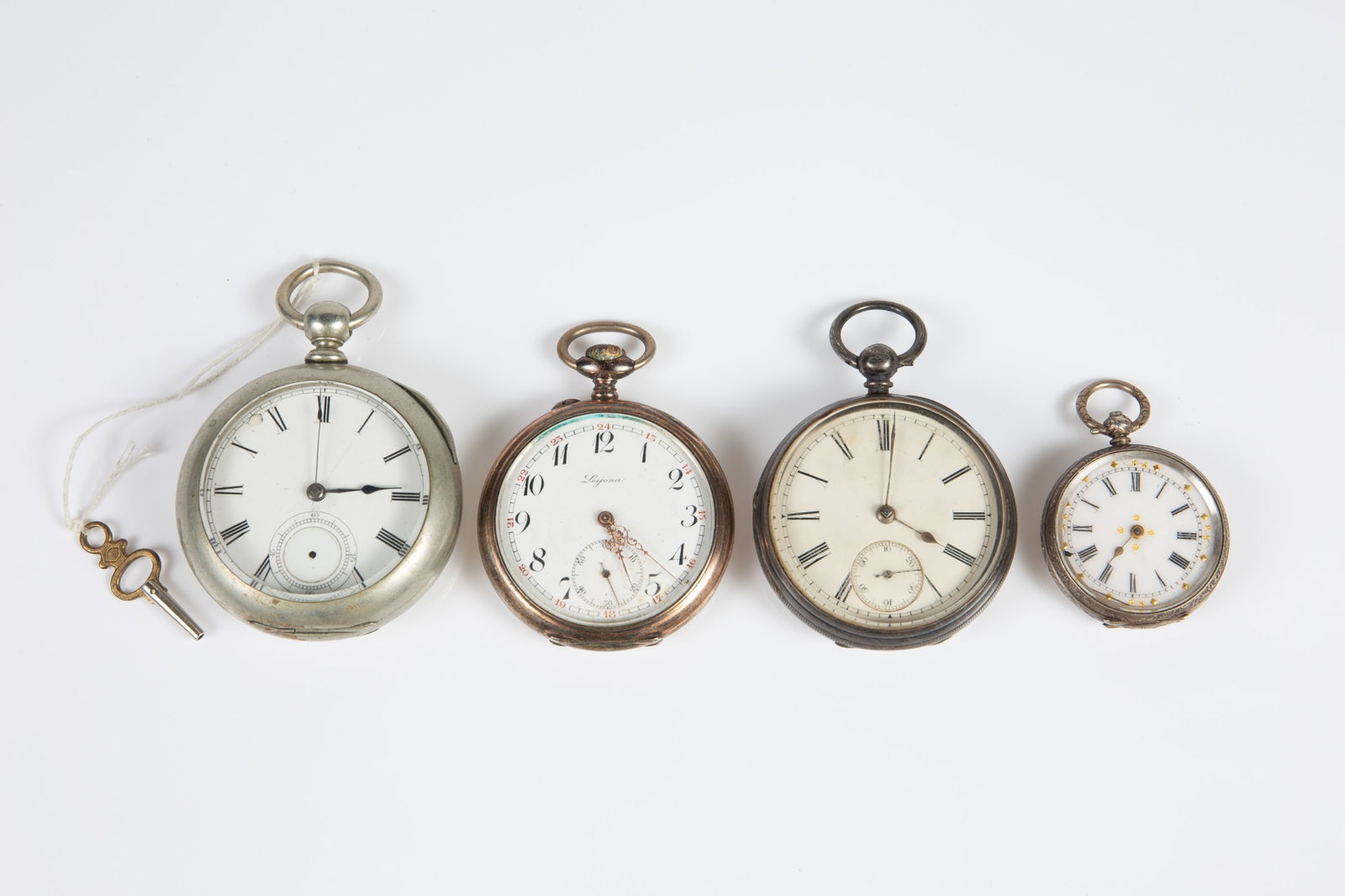 4 Pocket Watches - Silver, Leijona, G.M. Wheeler. (1 of 14)