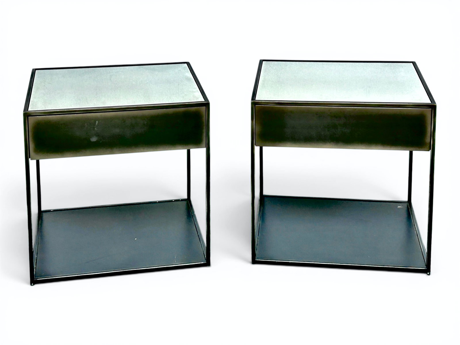 Pr. Restoration Hardware Open Mirrored Nightstands (1 of 11)