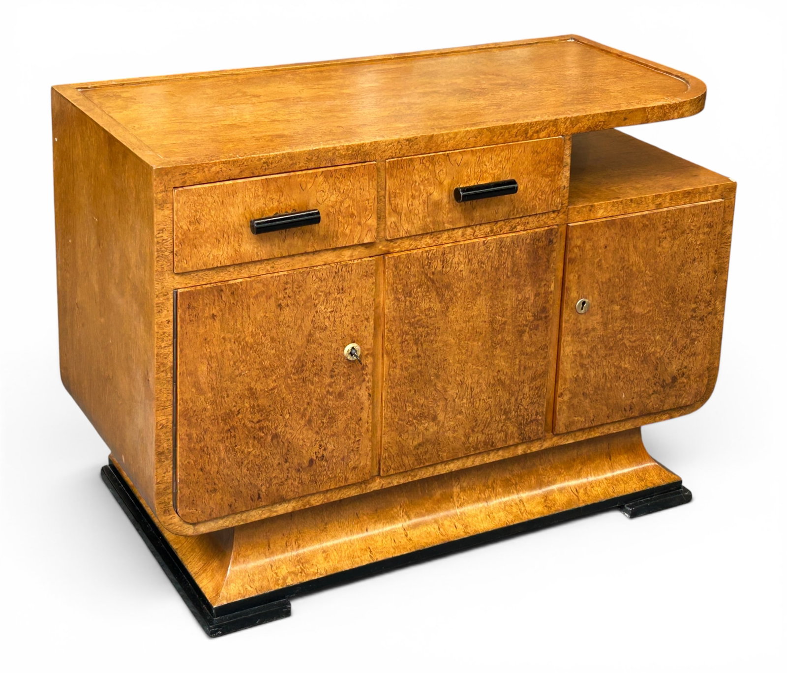 Art Deco Asymmetrical Fine Burled Wood Vanity. (1 of 15)