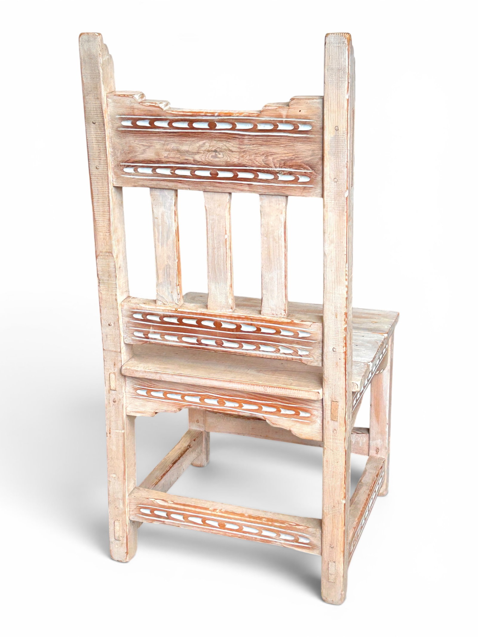 Rustic Whitewashed Pine Wood Dining Set, 7 Pcs. - 20