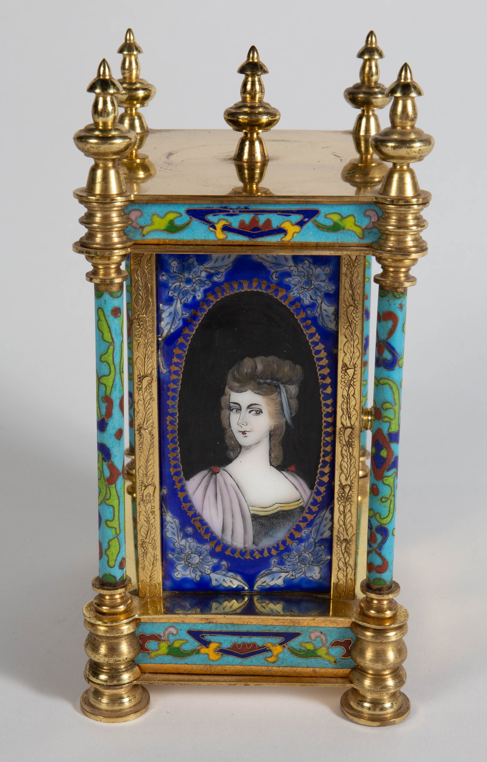 Cloisonne Hand Painted Table Clock. - 3