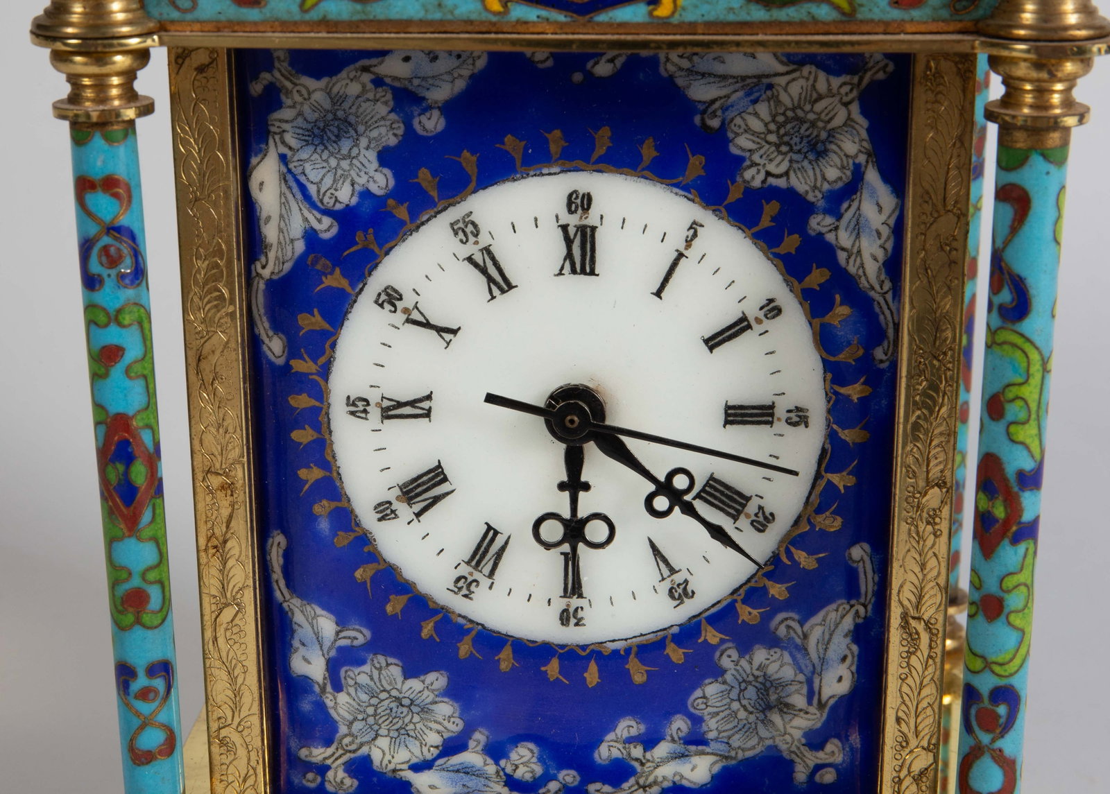 Cloisonne Hand Painted Table Clock. - 5
