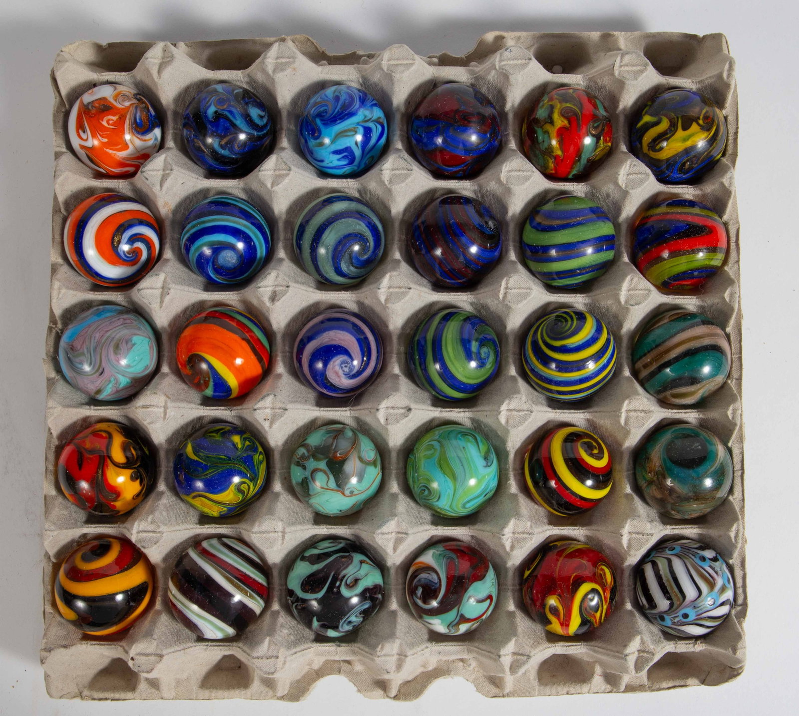 Lot of 30 Large Art Glass Marbles, Approx. 1.5". (1 of 5)