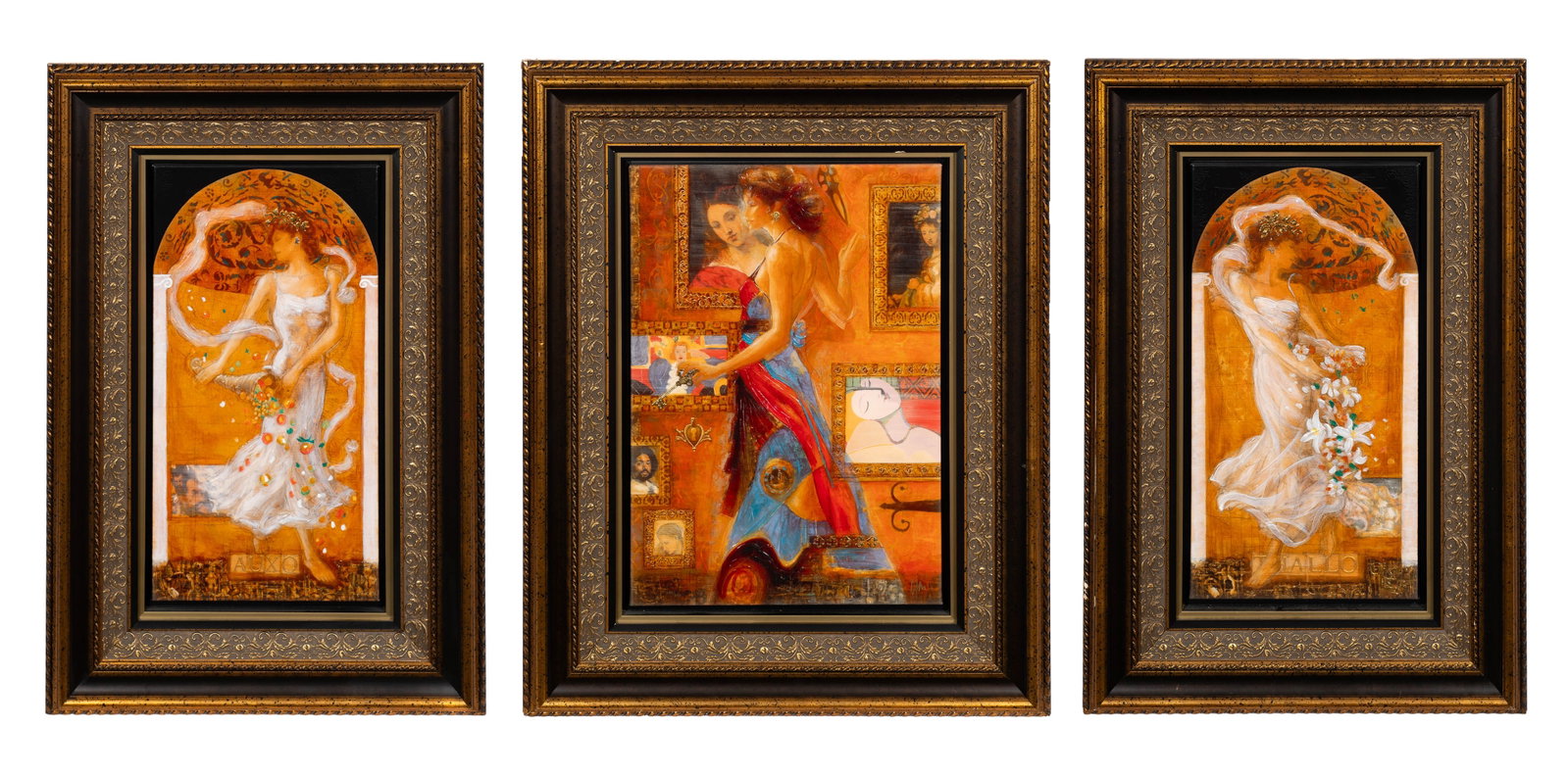 Lot of Three Peter Nixon Embellished Giclees. (1 of 9)