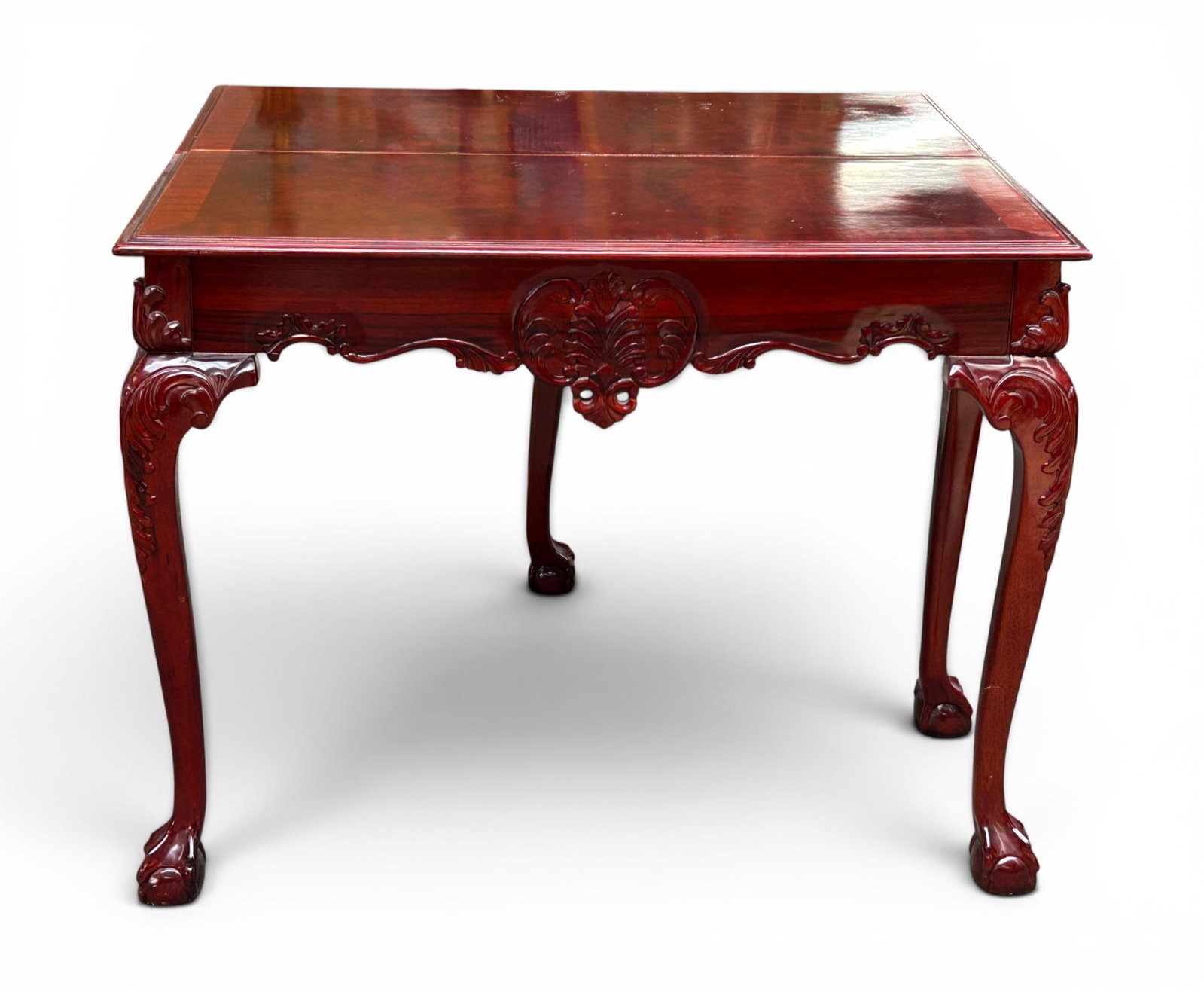 Chippendale Flip Top Game Table. - 5