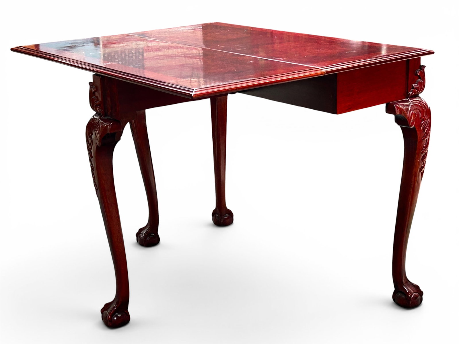Chippendale Flip Top Game Table. - 6