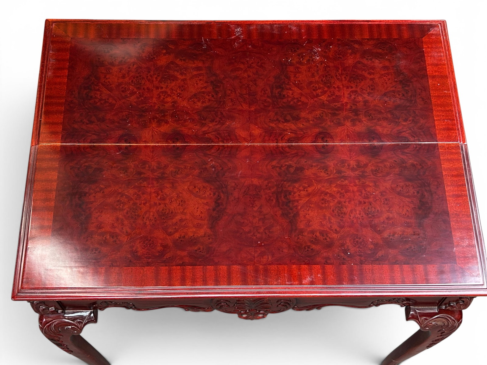 Chippendale Flip Top Game Table. - 8