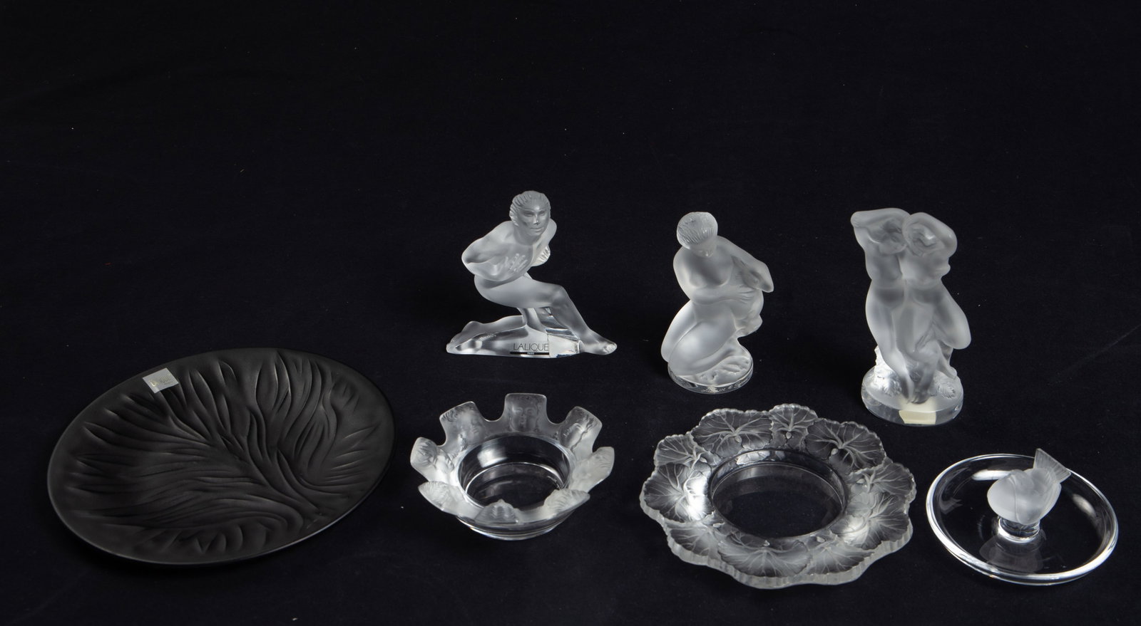 Lot of 7 Lalique Pcs.- Dishes, Nude Paperweights. (1 of 12)